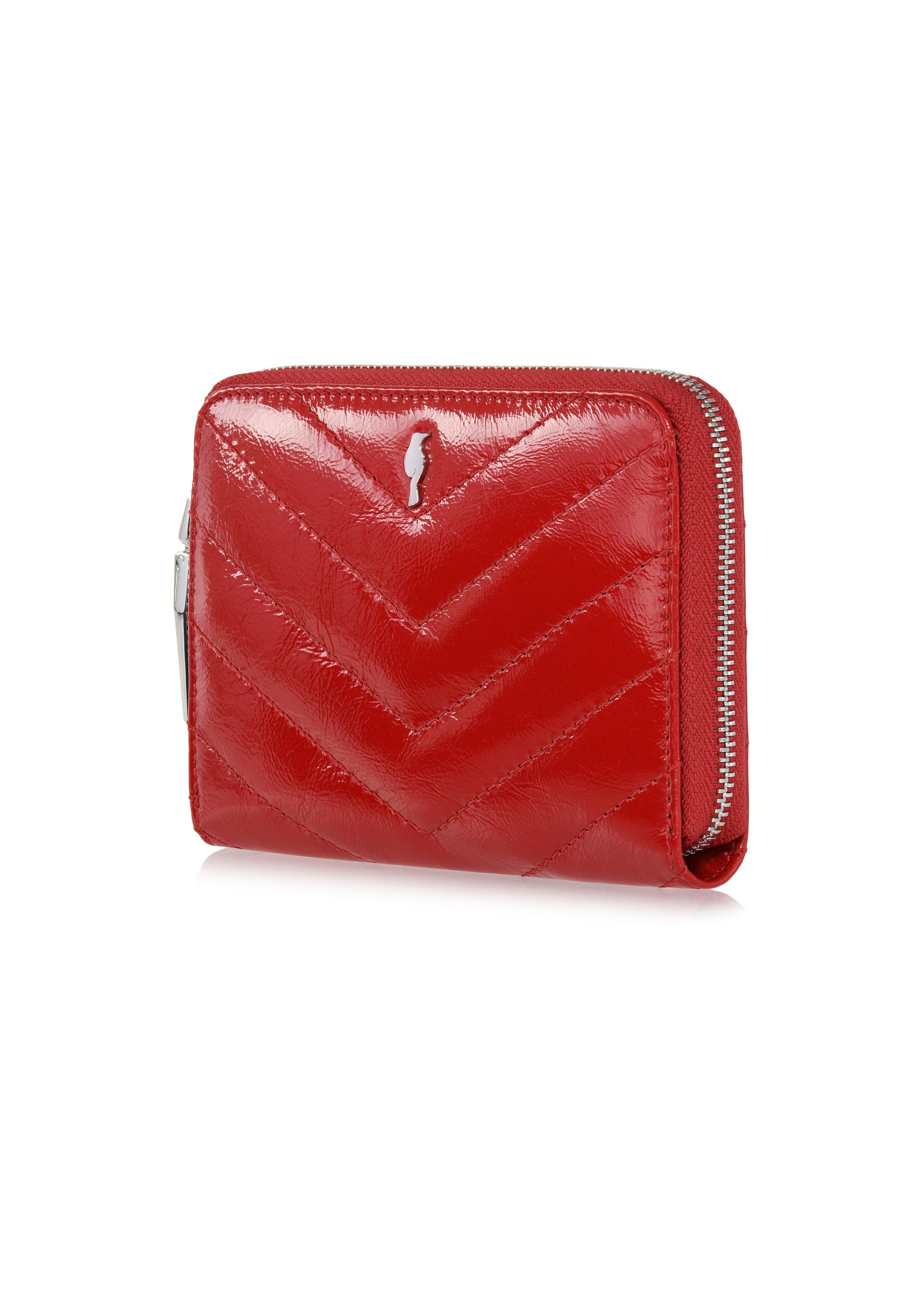 Red leather medium women's wallet PORES-0942-41(Z24)-02