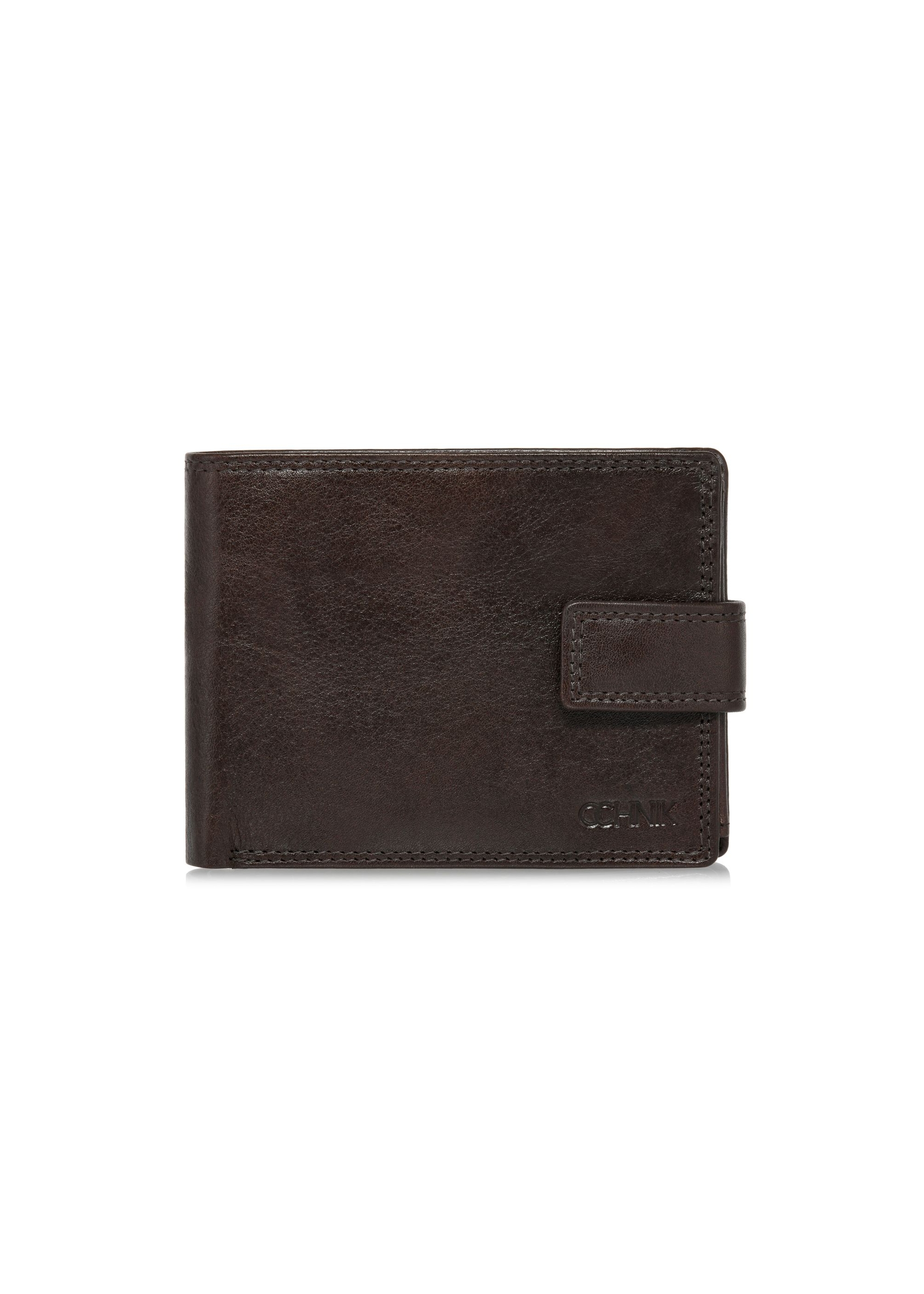 Leather clasp brown men's wallet PORMS-0606-89(W24)-01