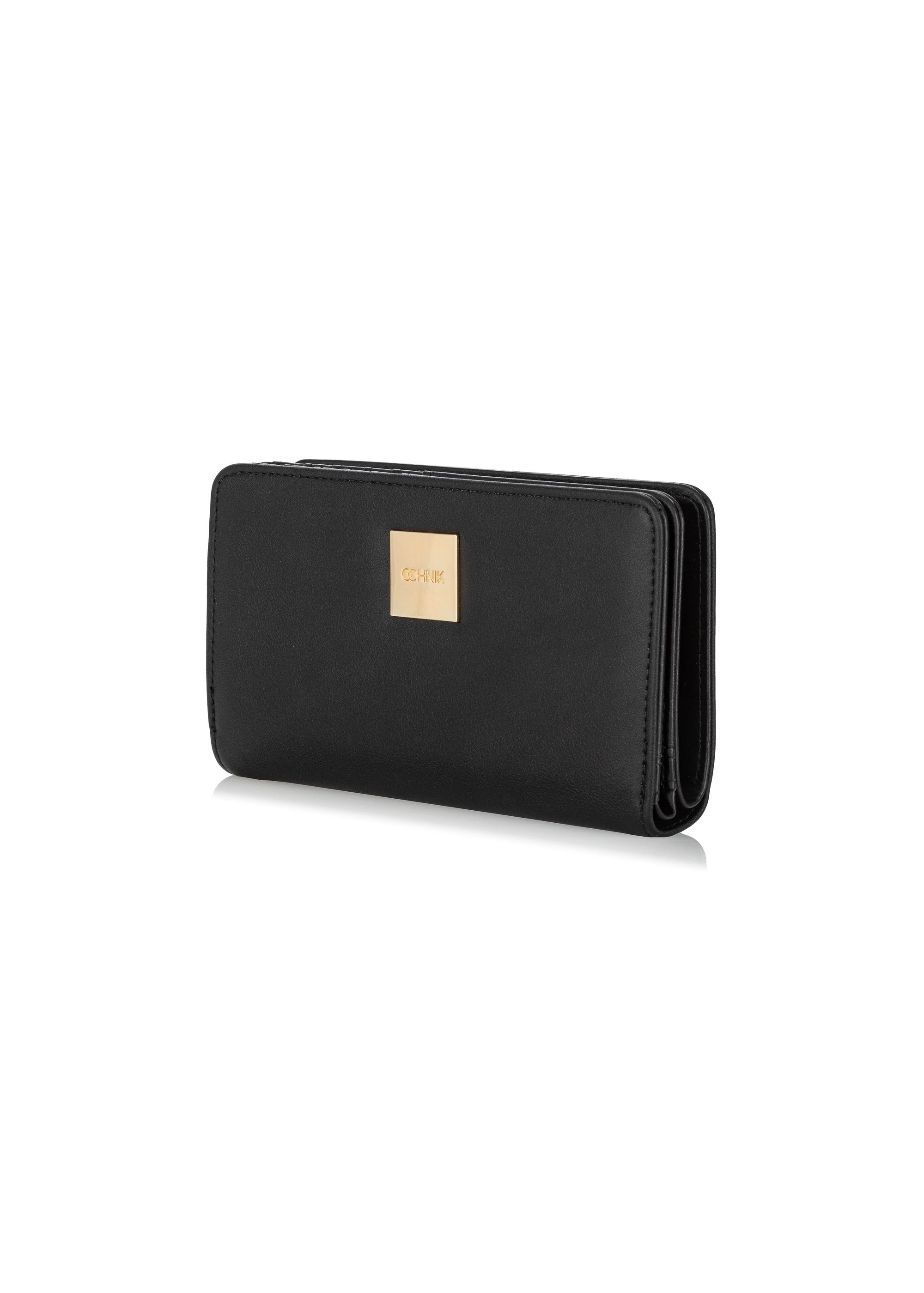 Black women's wallet with logo POREC-0364-99(W24)-02