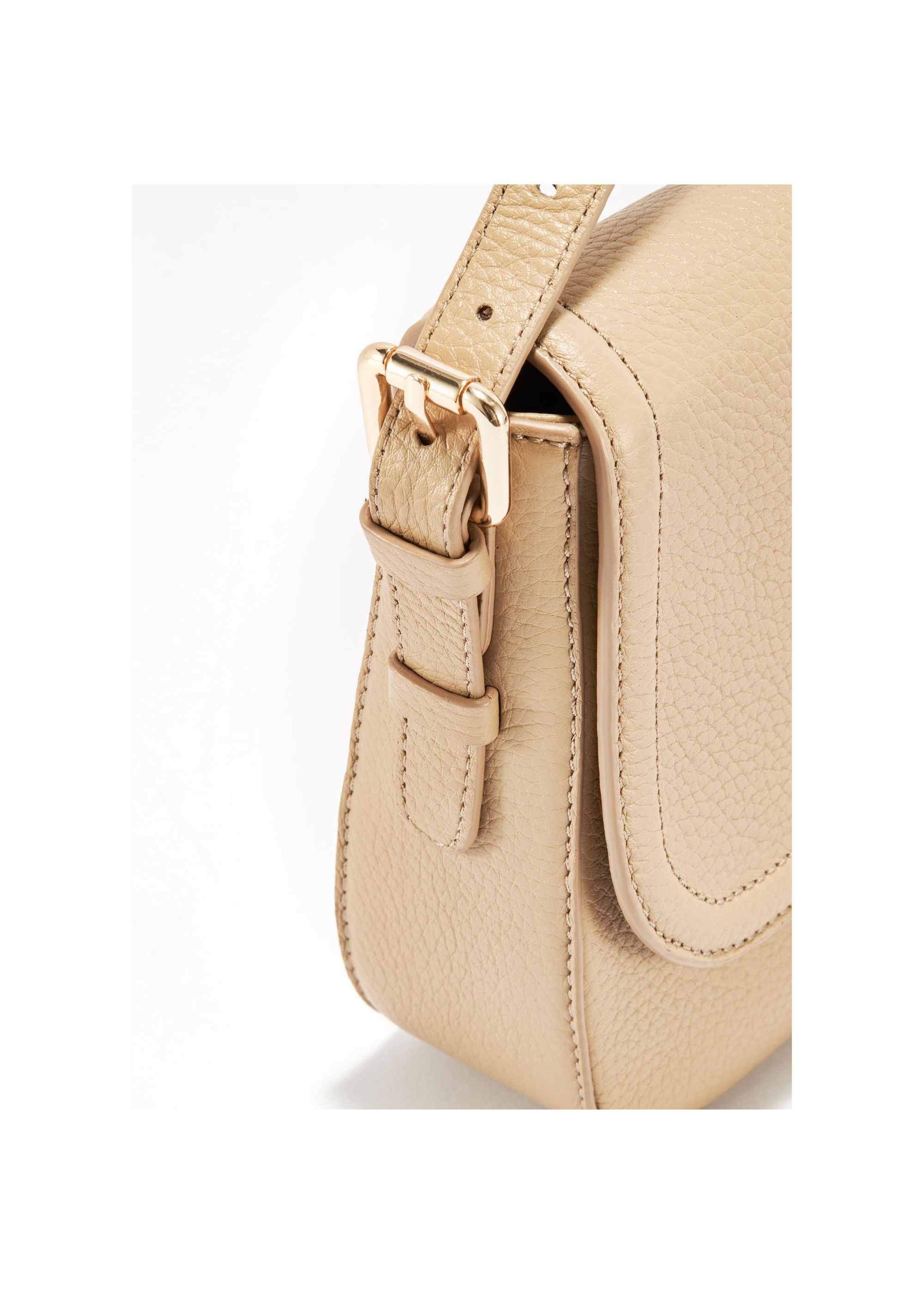 Beige leather women's messenger bag TORES-0985C-80(W25)-06