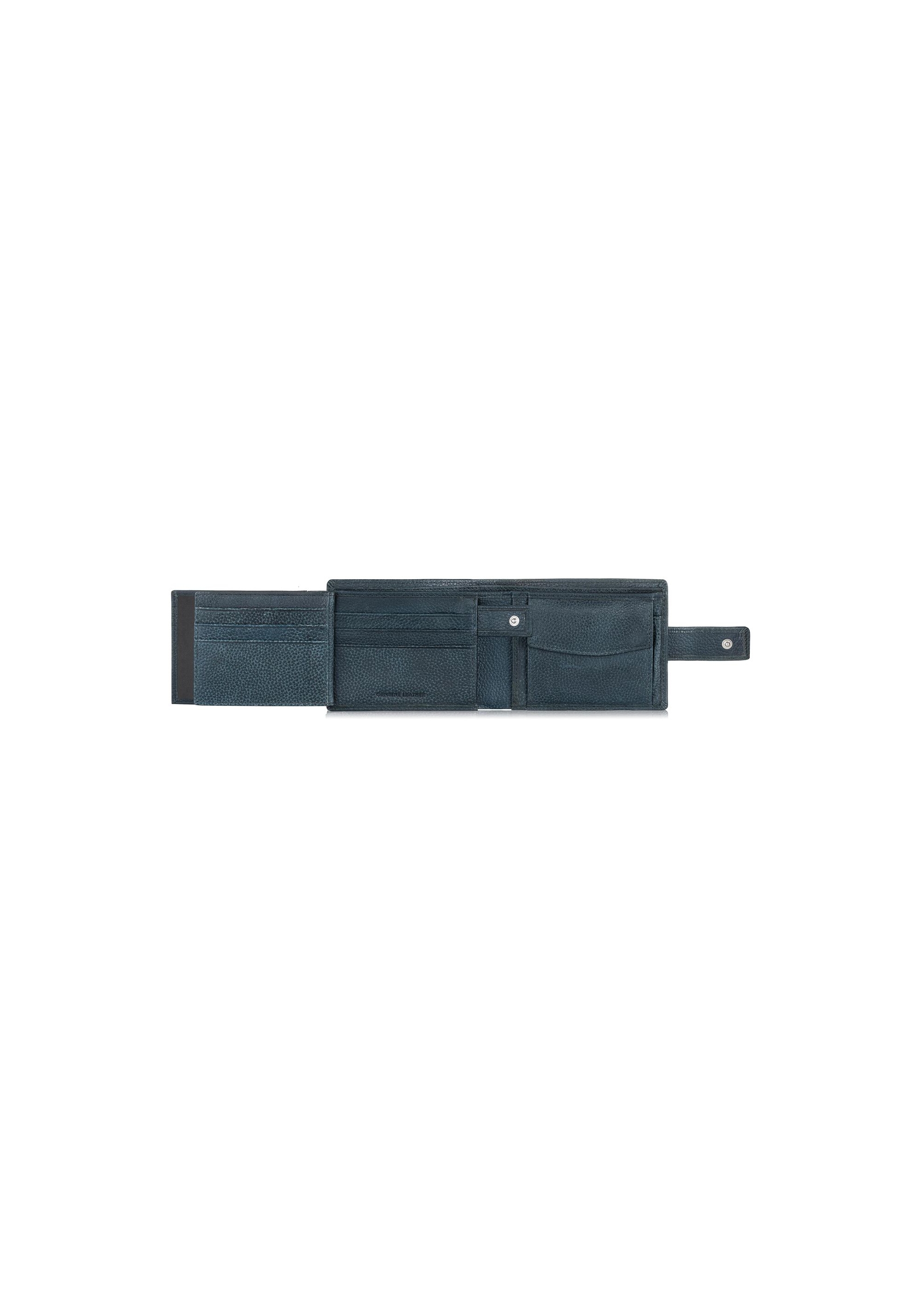 Men's navy blue leather wallet PORMS-0518-69(W23)-06