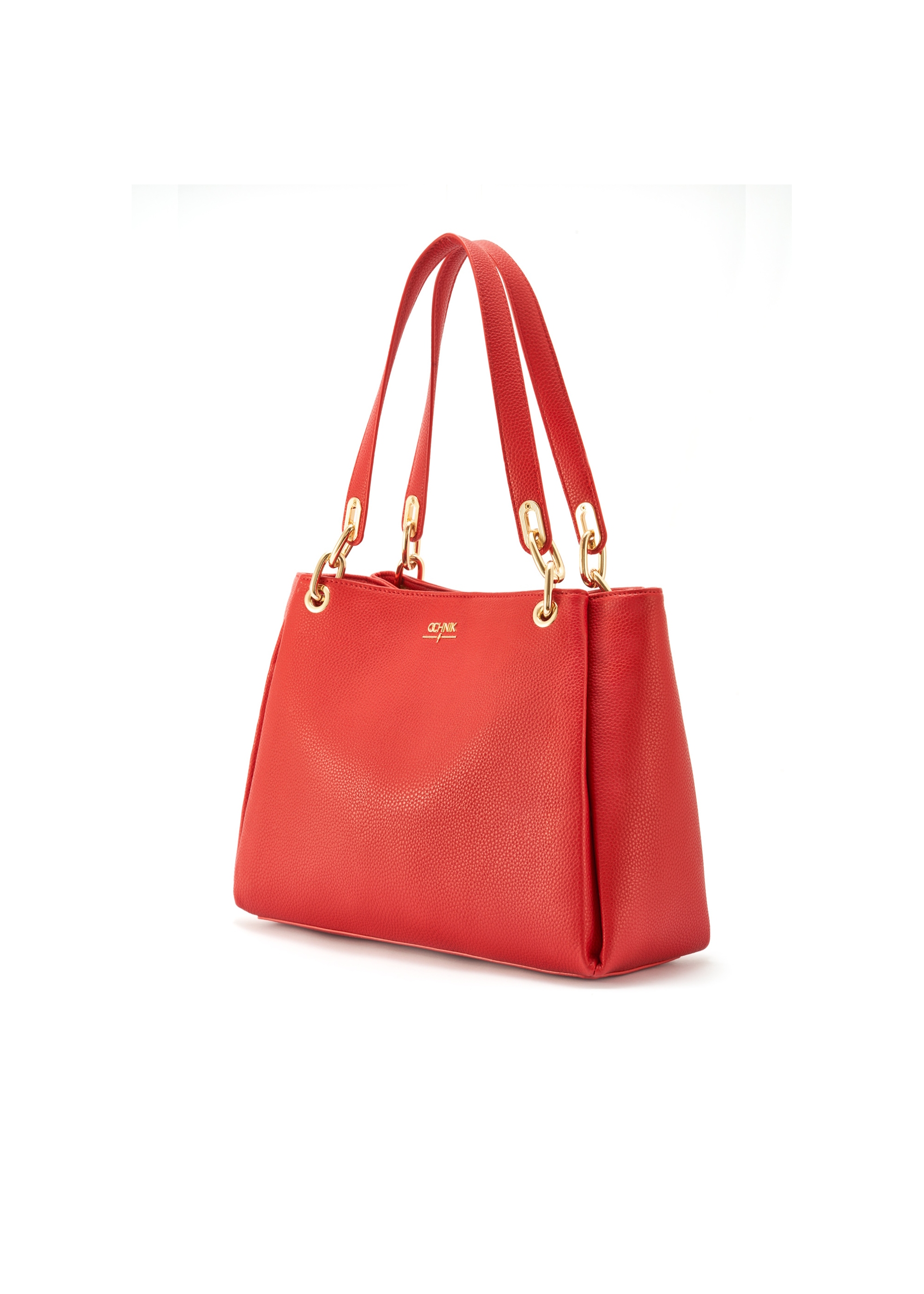 Red women's handbag made of imitation leather TOREC-0998-42(W25)-02