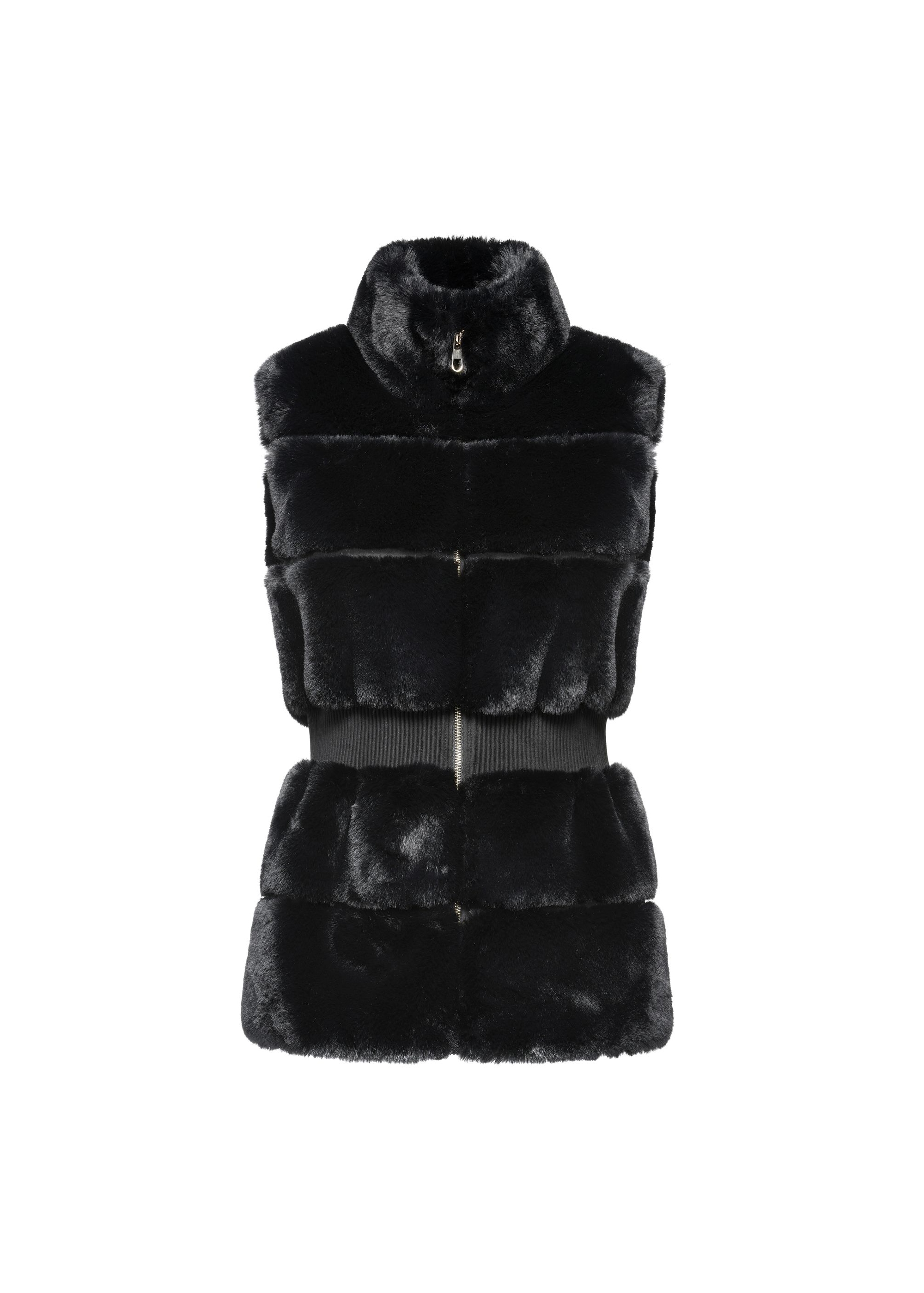 Black women's fur vest KAMDP-0006-99(Z24)-06