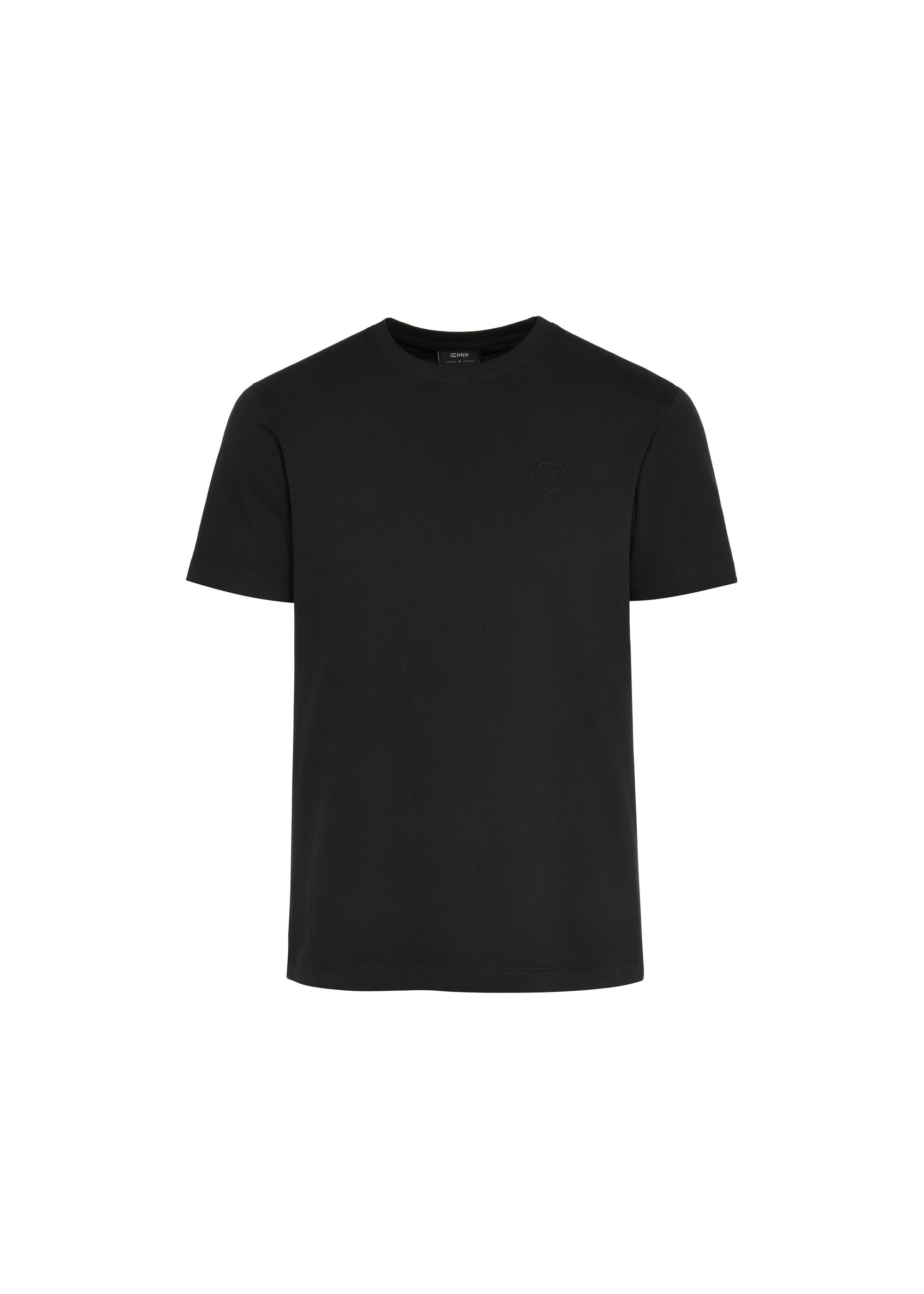 Black basic men's T-shirt with logo TSHMT-0113-99(Z24)-01