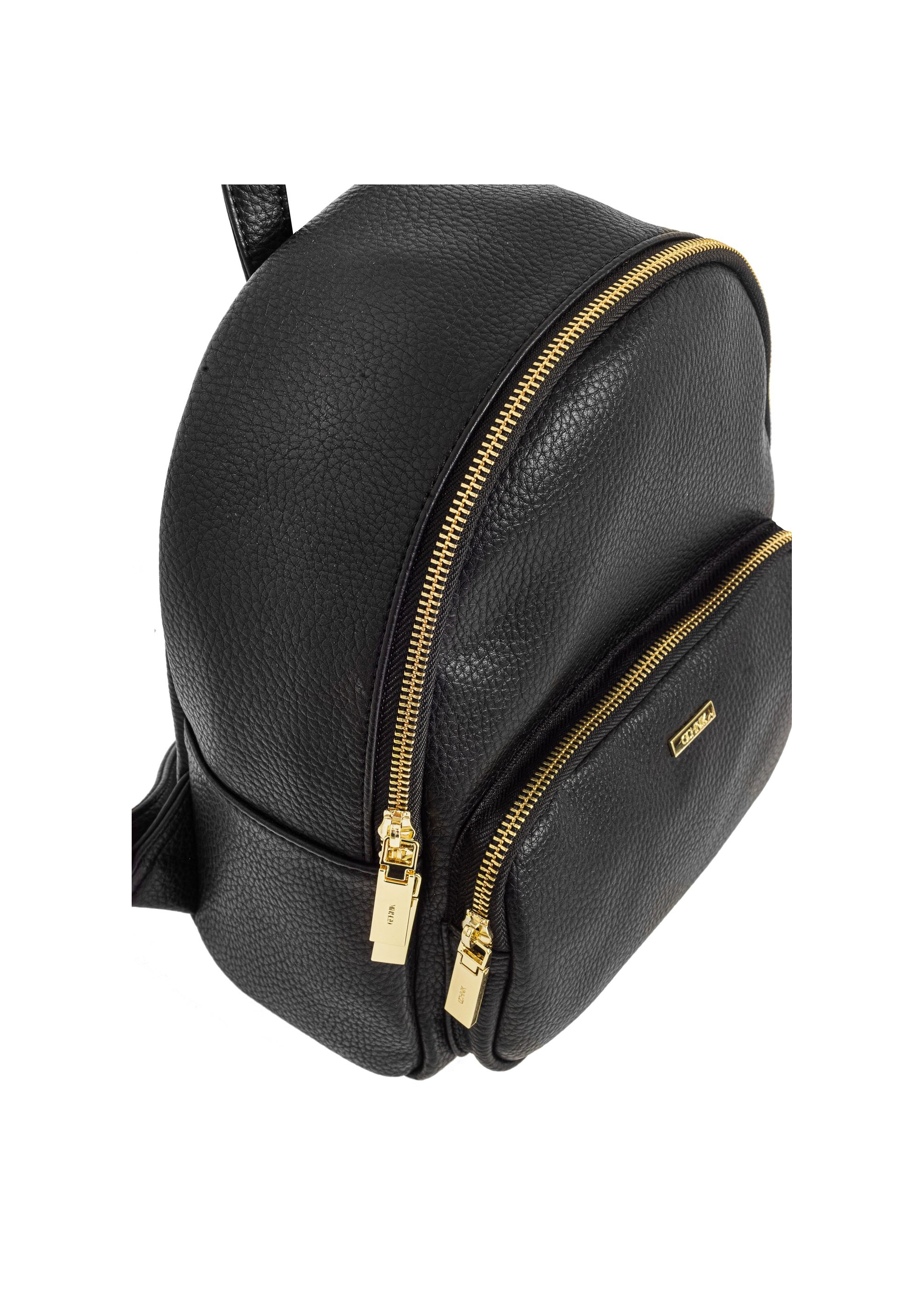 Black women's backpack made of imitation leather TOREC-1014-99(W25)-05