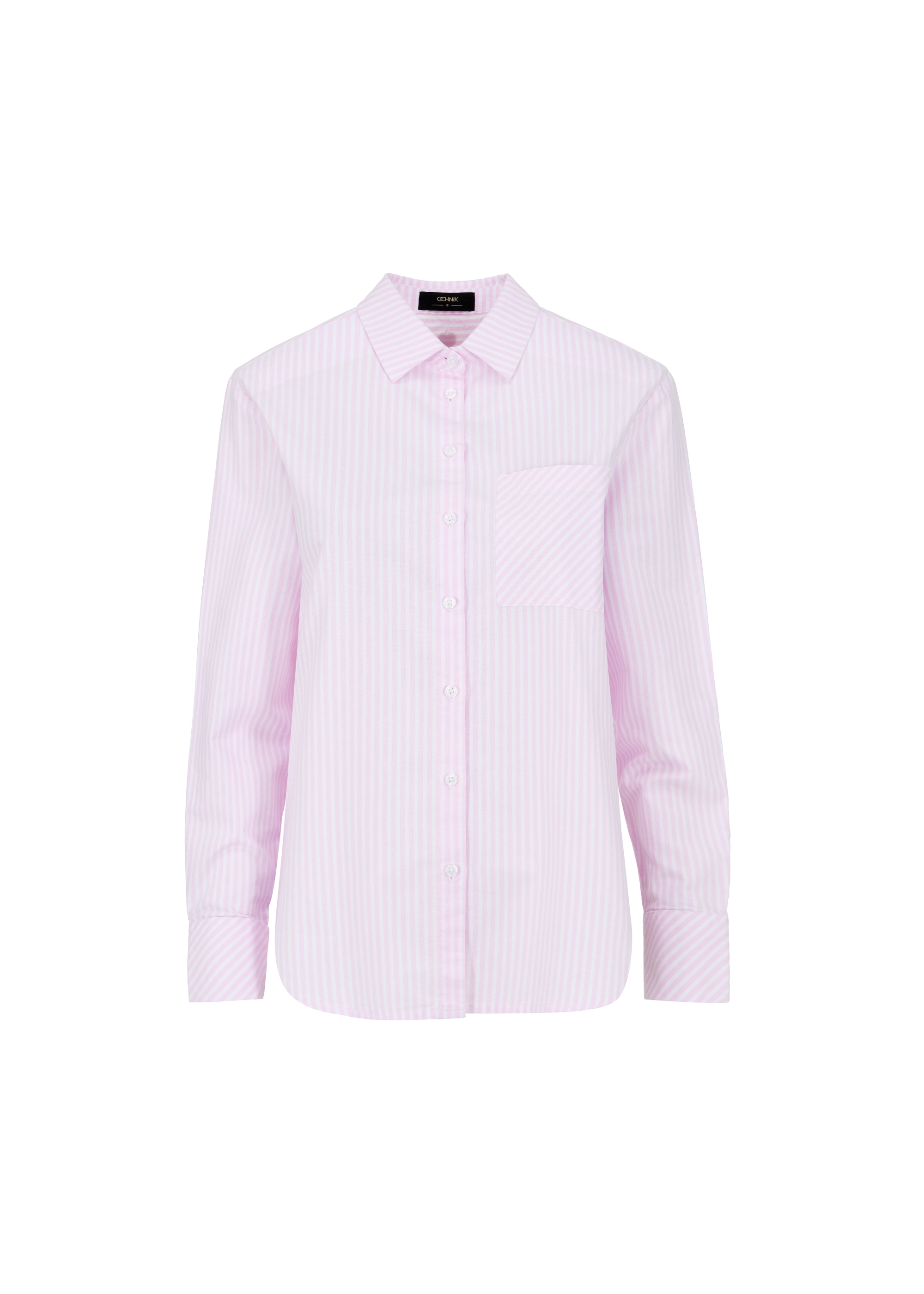 Pink striped shirt for women KOSDT-0156-34(W24)-04