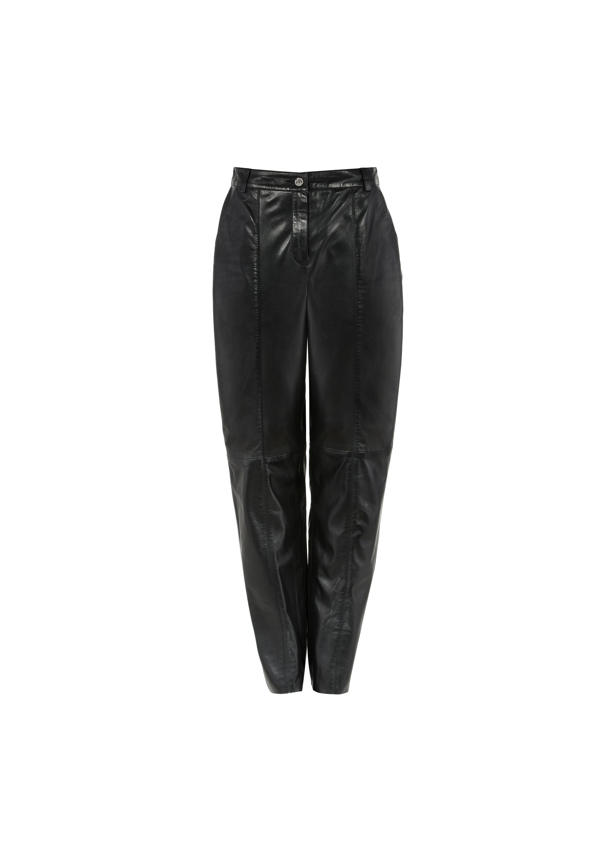 Black women's leather pants SPODS-0039-5344(Z24)