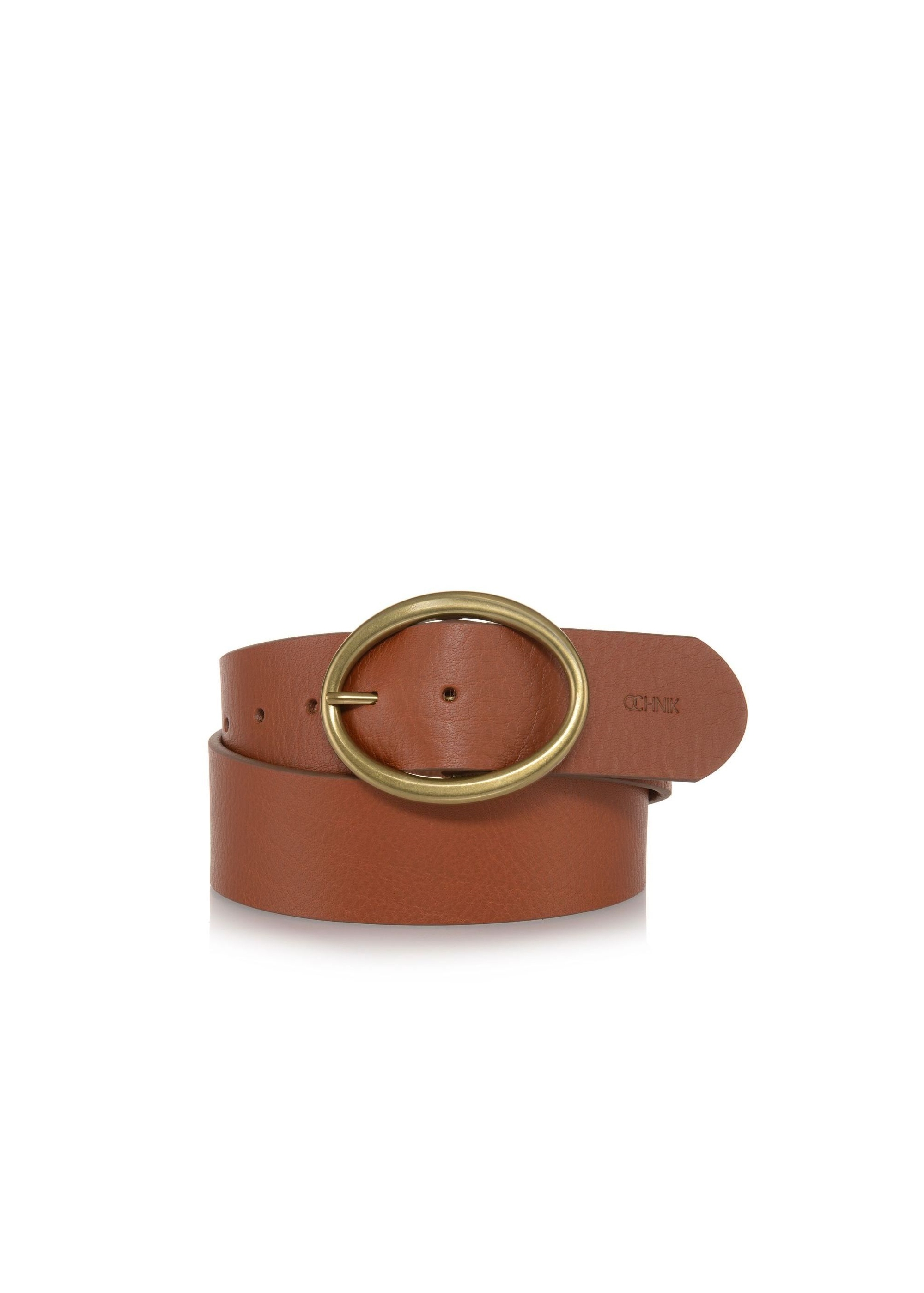 Brown leather women's belt PASDS-0264-89(W23)-01