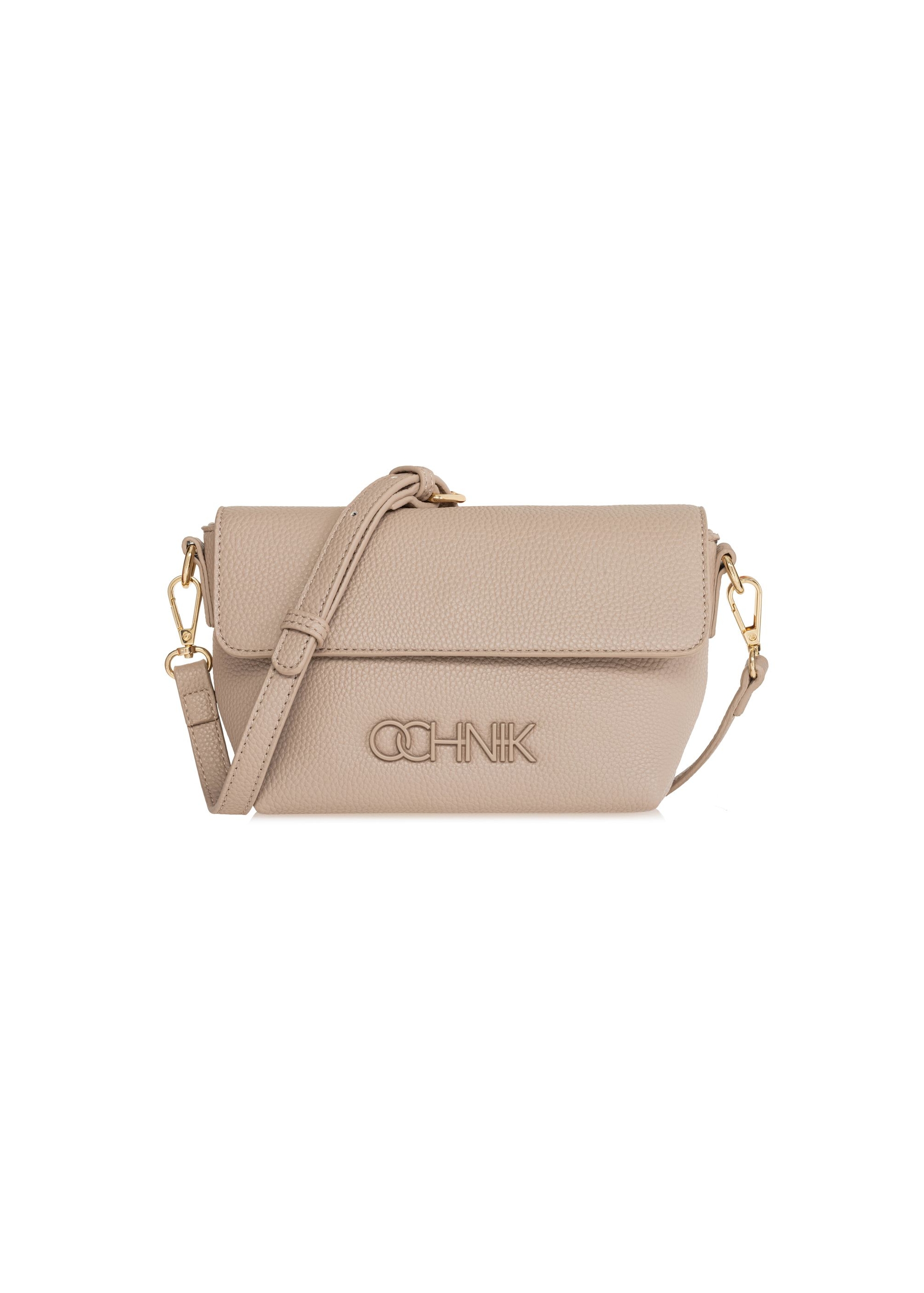 Light beige small women's handbag with logo TOREC-0916A-81(W25)