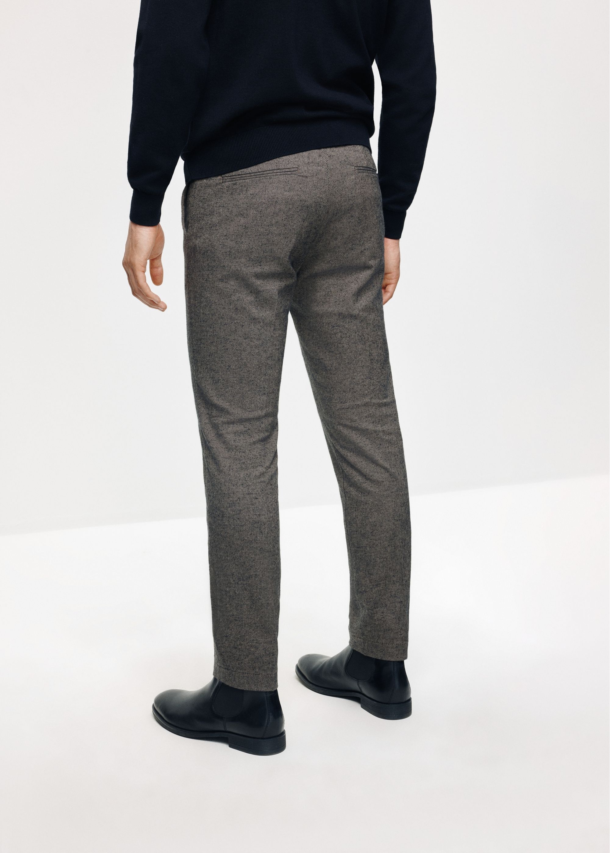 Men's herringbone cigarette pants SPOMT-0100-95(Z24)