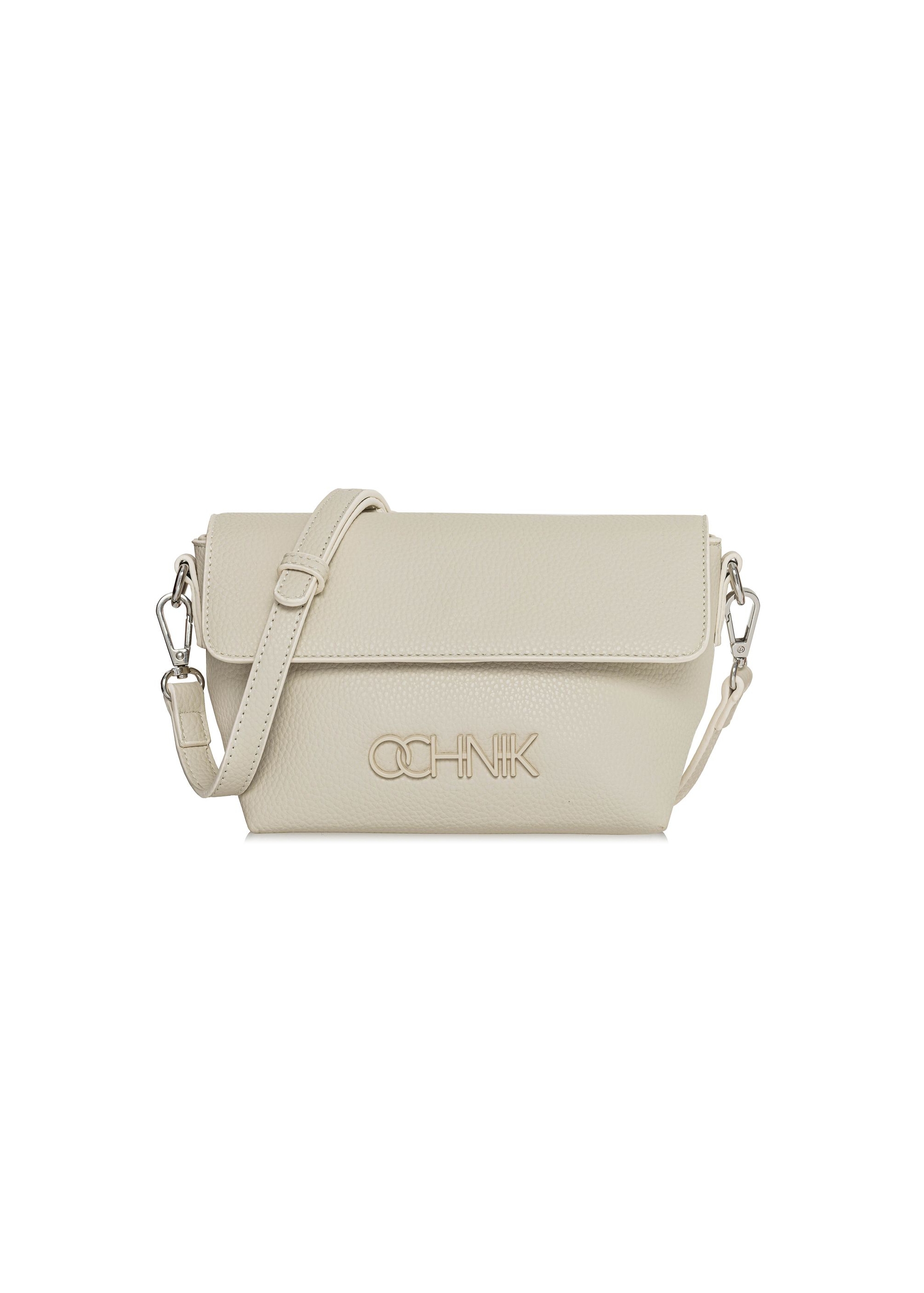 Cream small women's handbag with logo TOREC-0916A-12(W25)-01