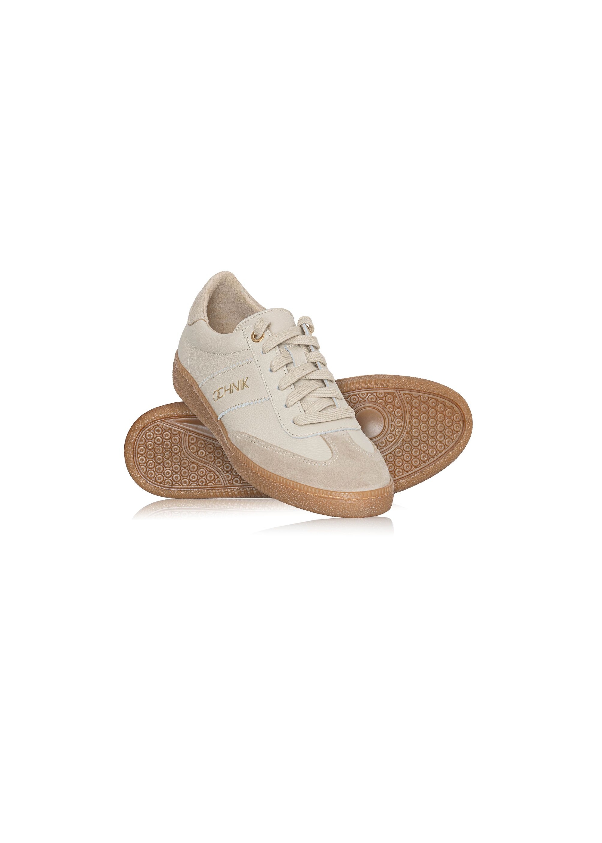 Beige leather women's sneakers BUTYD-1143-81(Z24) photo 5