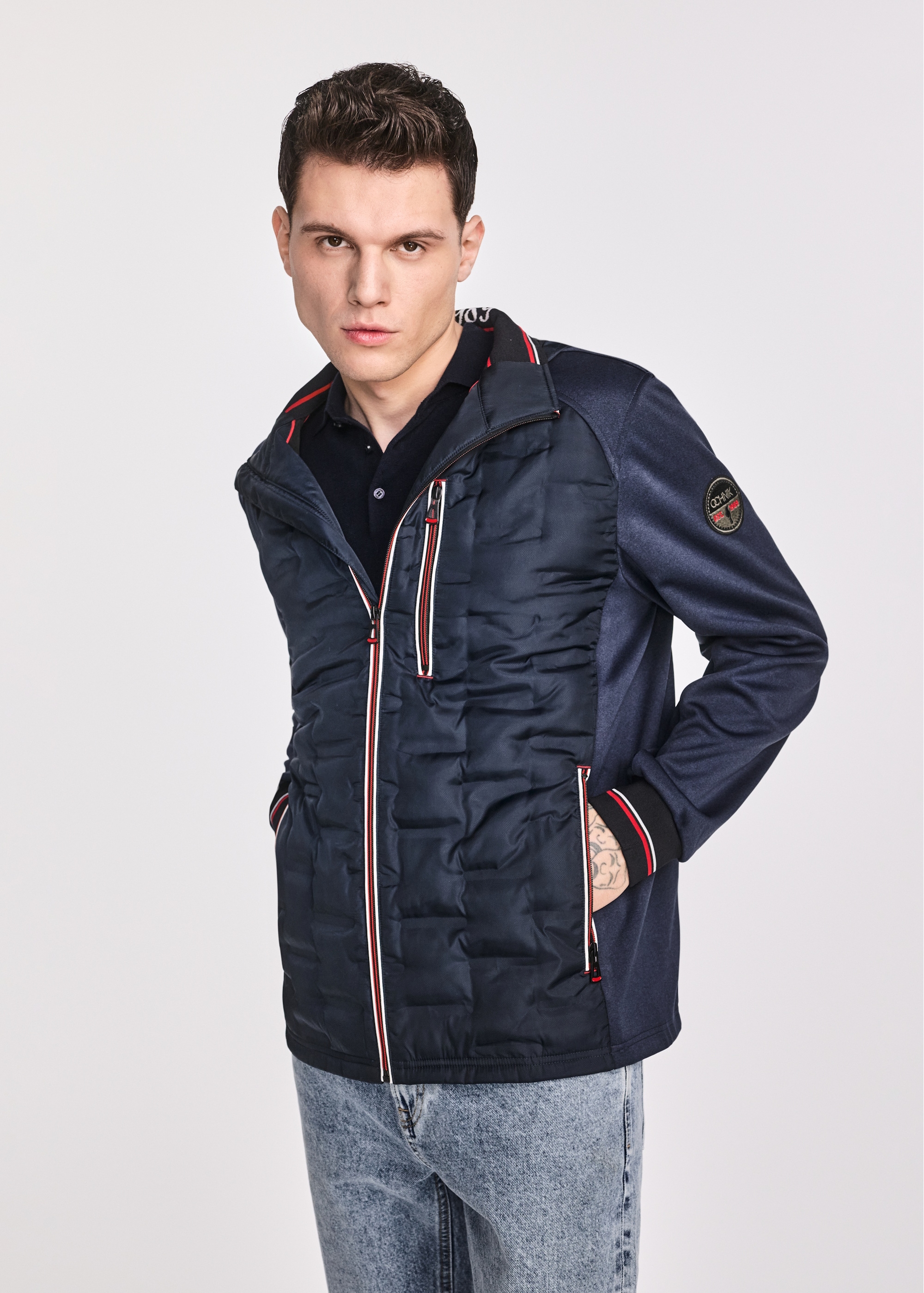 Navy blue light men's jacket KURMT-0377-69(W25)-02