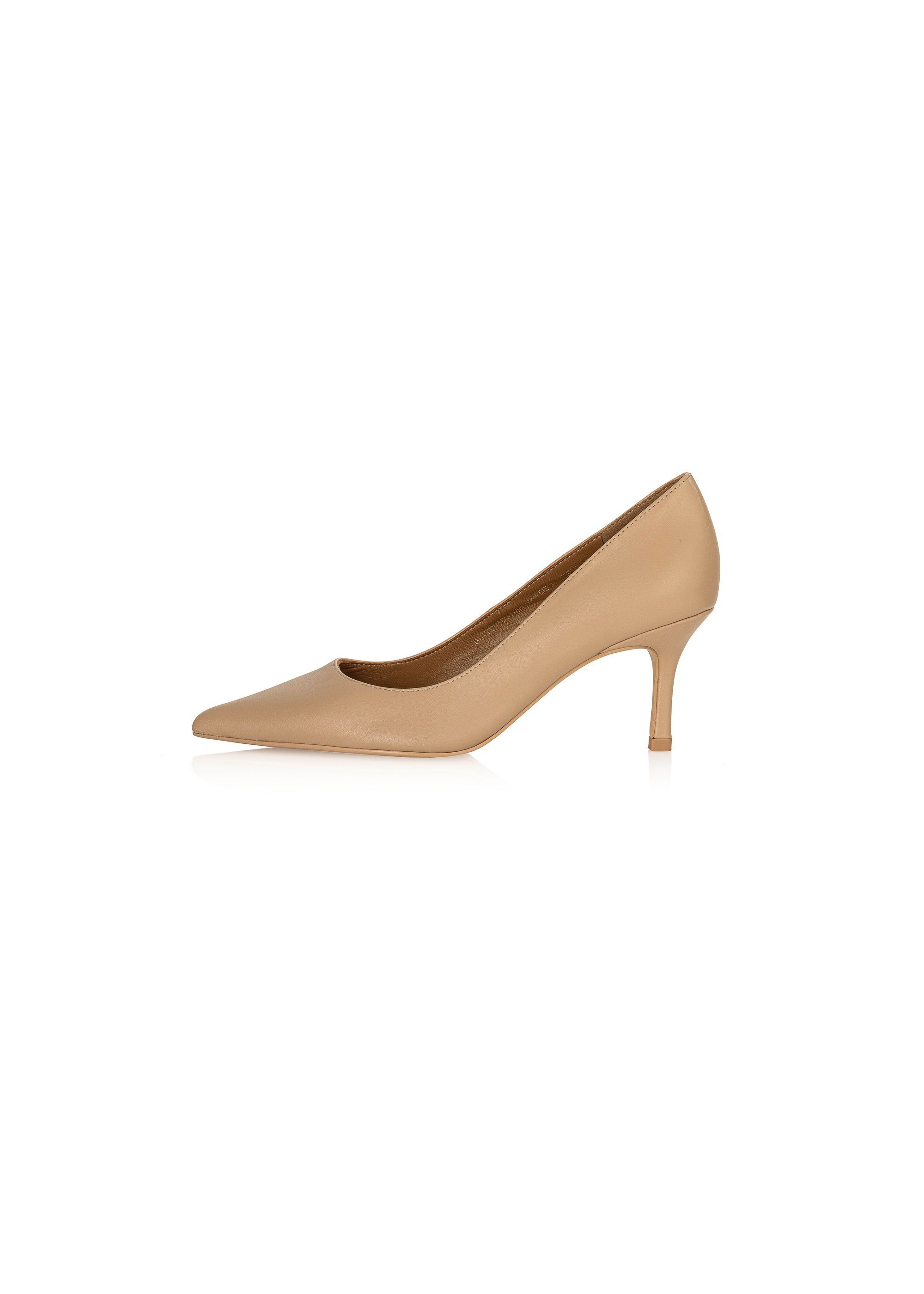 Beige leather pumps BUTYD-1031-81(W25)