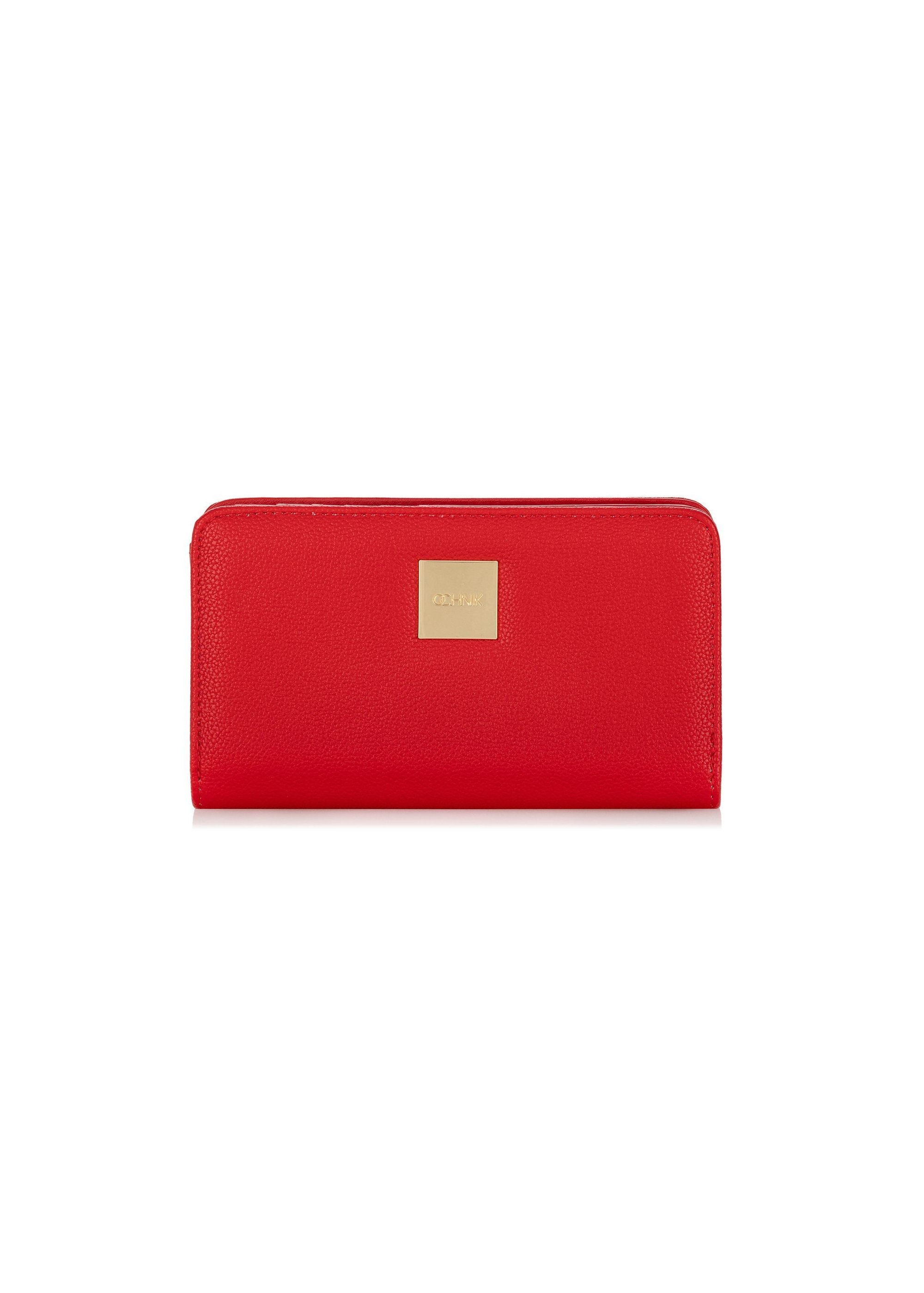 Red women's wallet with logo POREC-0362-42(W24)-01