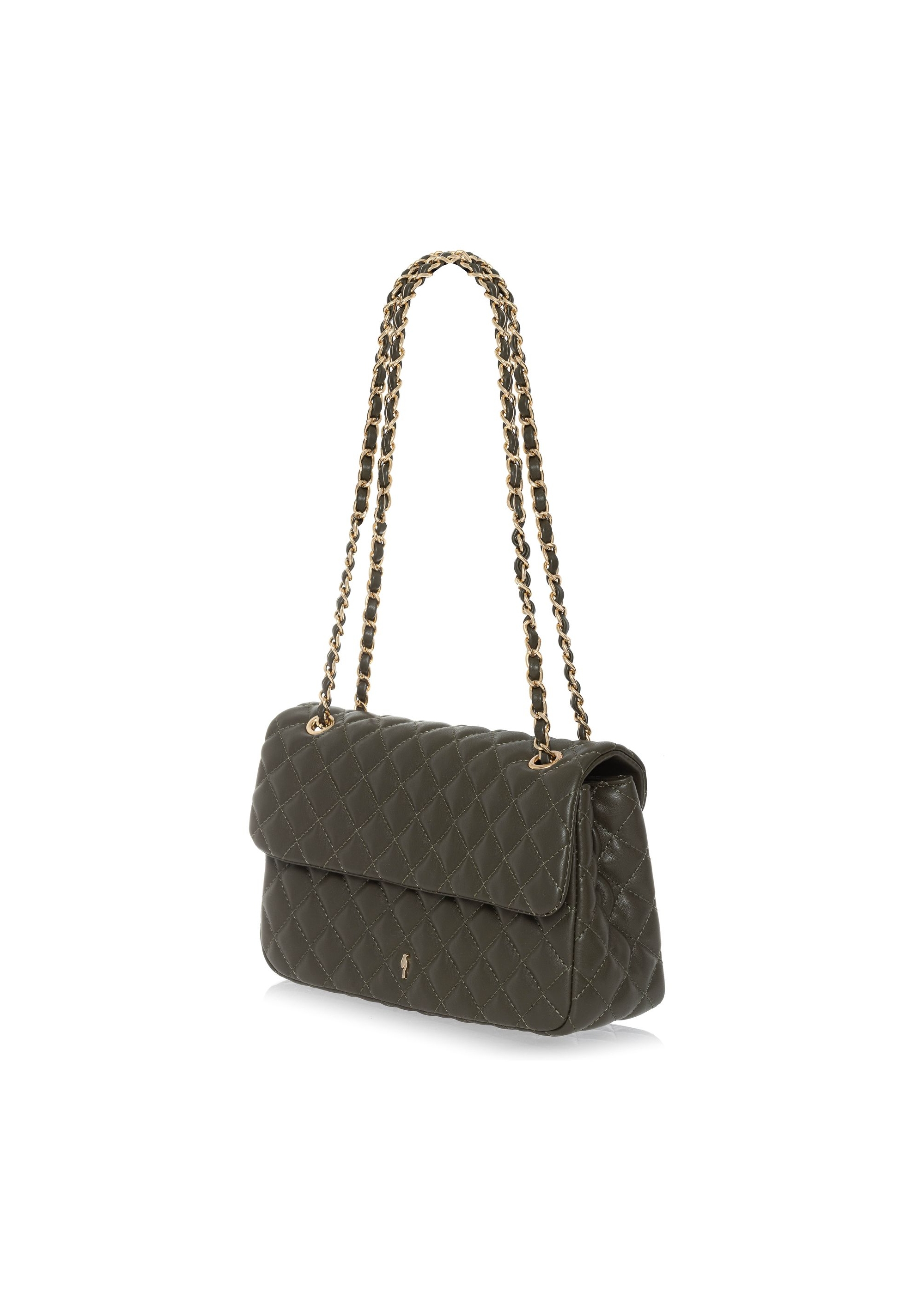 Quilted khaki bag on chain TOREC-0443D-55(W25)-02