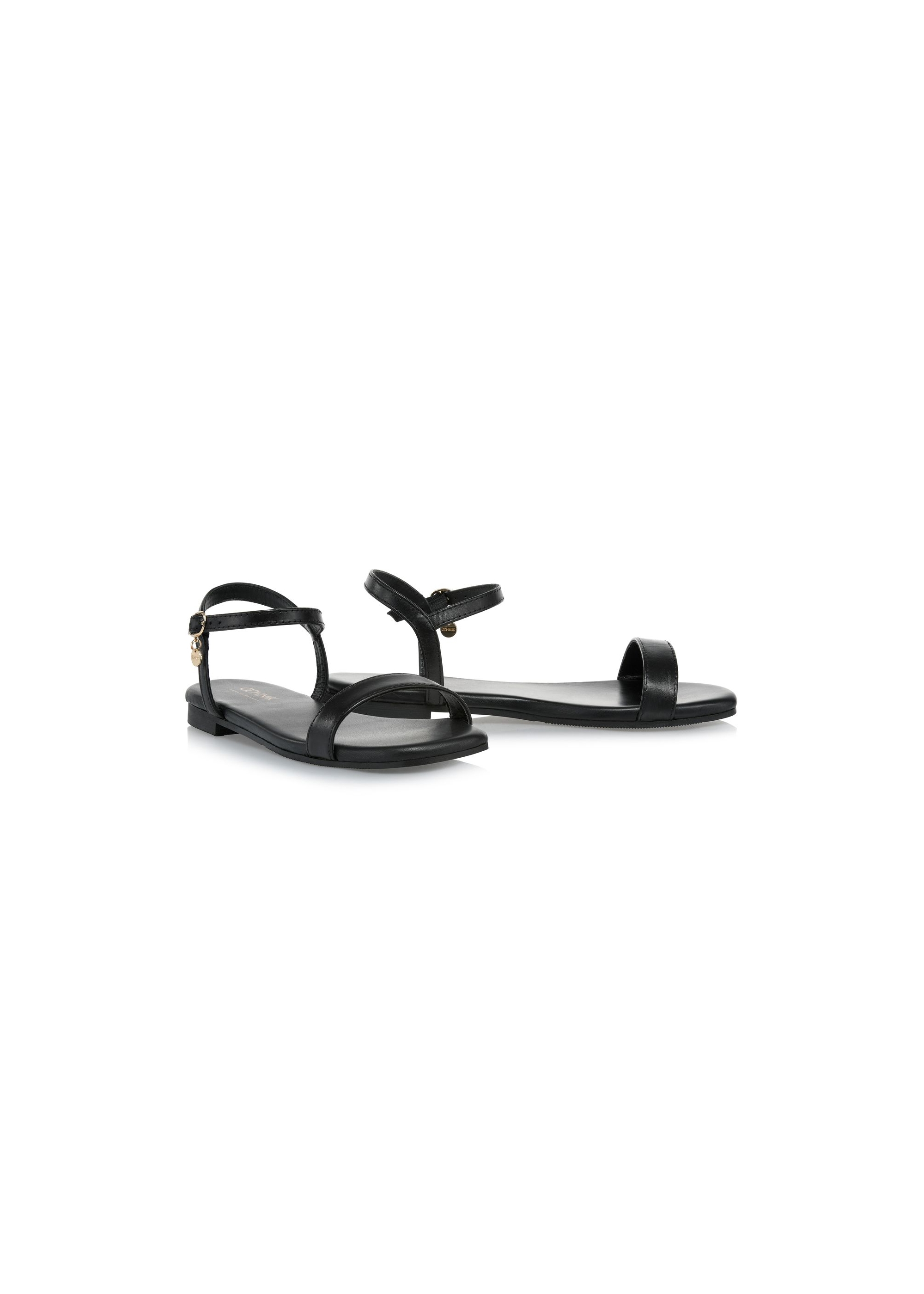 Leather black classic sandals BUTYD-1055-99(W24)-02