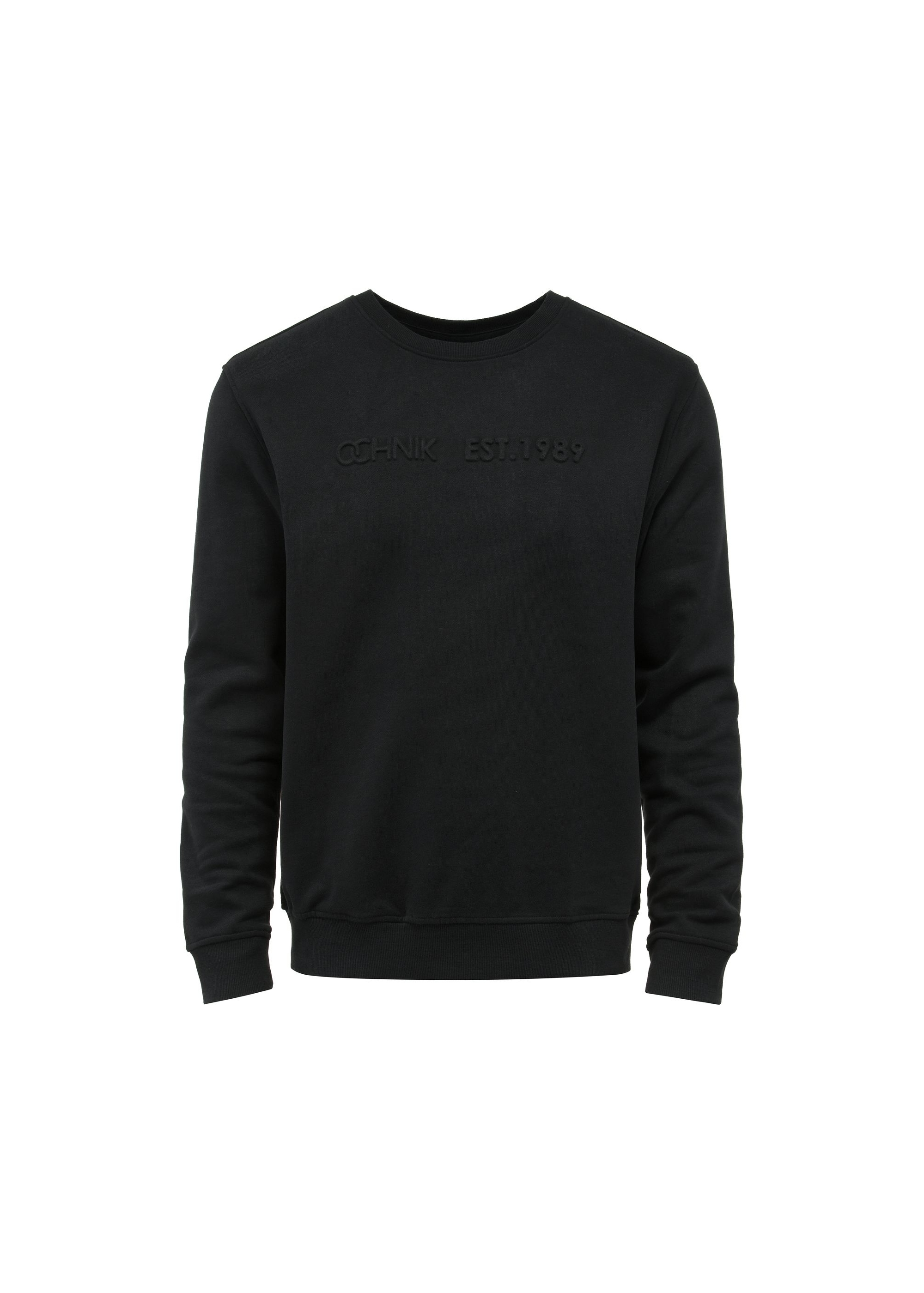 Black men's sweatshirt without hood BLZMT-0066-99(Z24)-01