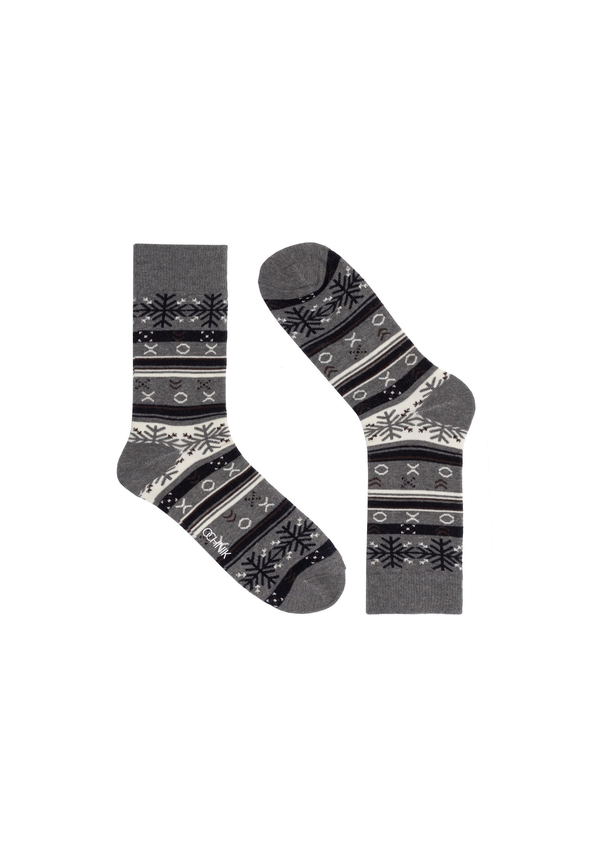 Men's grey Christmas socks SKAMT-0181-91(Z24)-01