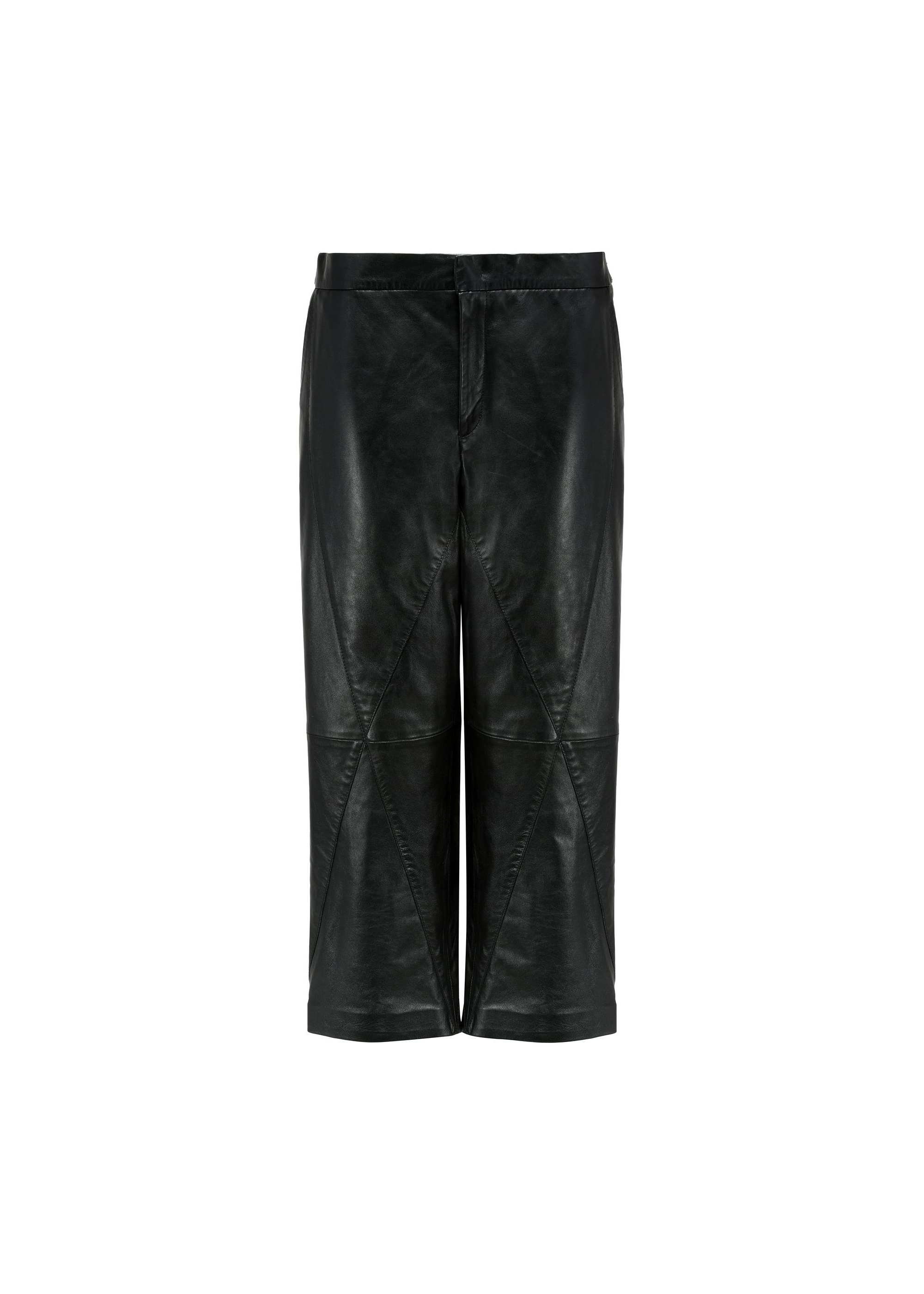 Black leather women's trousers SPODS-0043-5339(W25)-04