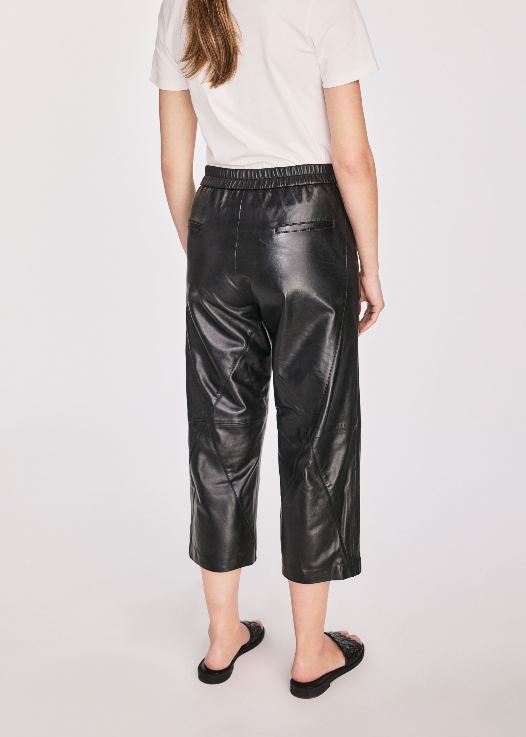 Black women's leather pants SPODS-0043-5339(W25)-03