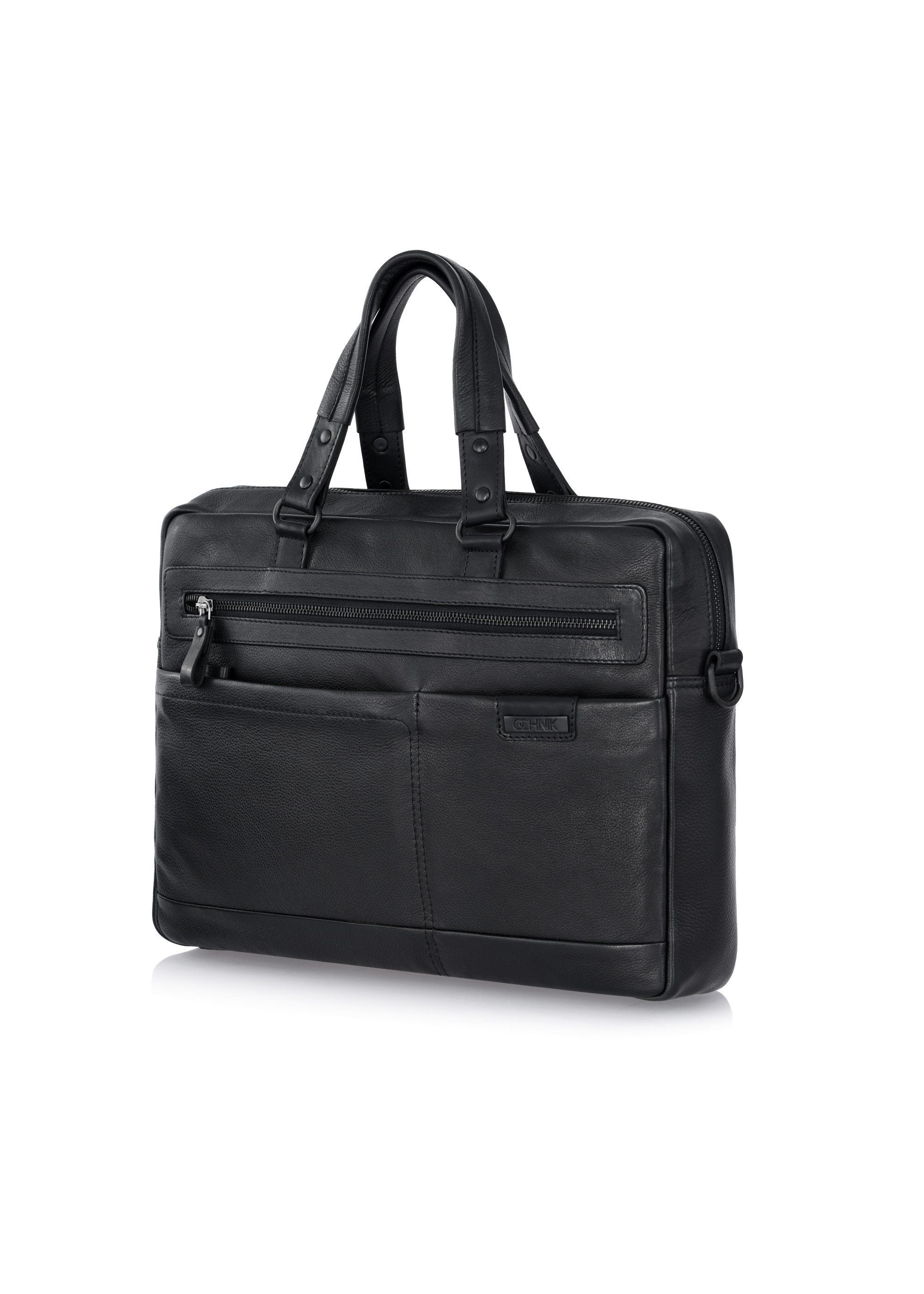 Black leather briefcase for men TORMS-0415-99(W24)-03