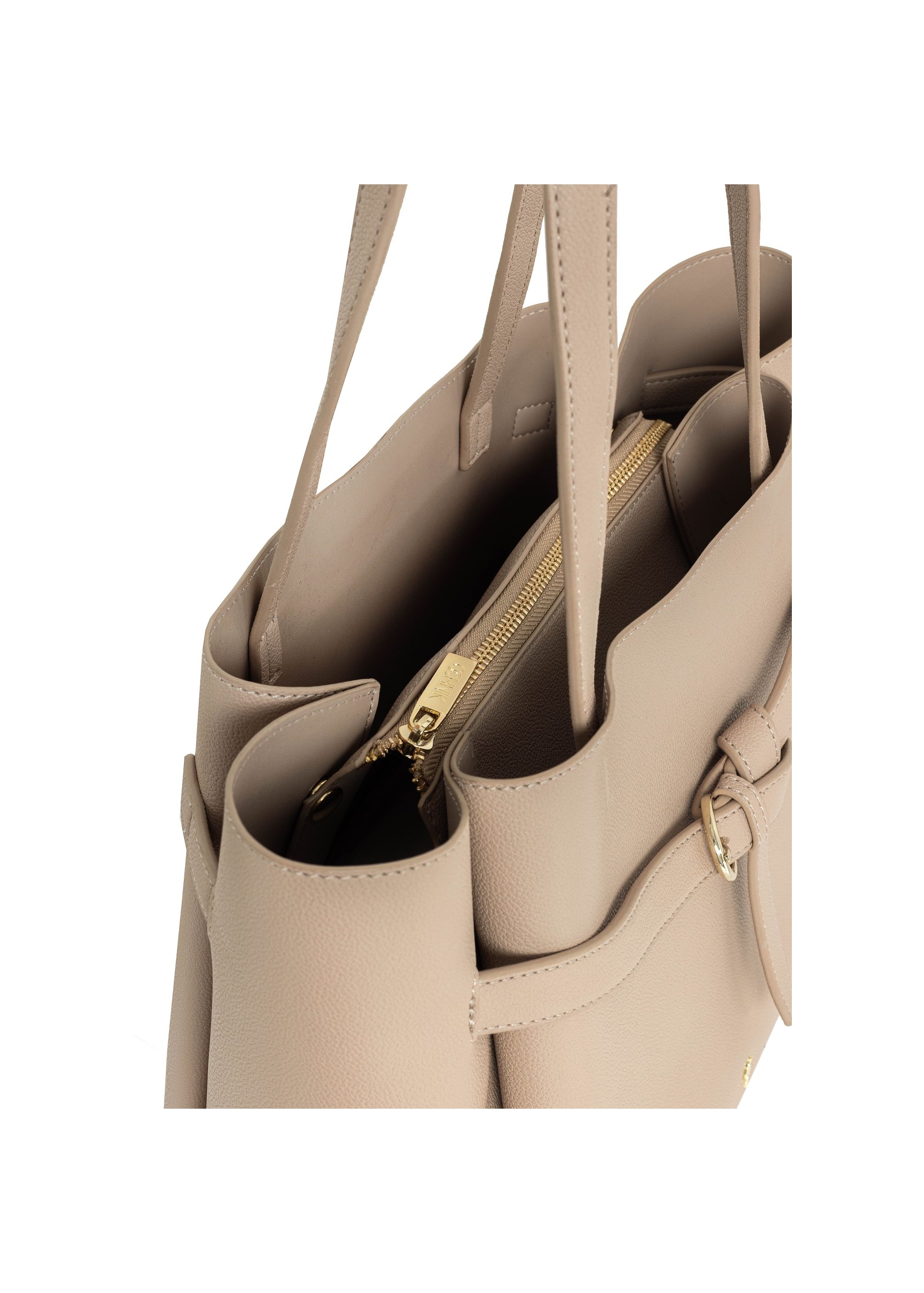 Beige women's shopper bag TOREC-1011-81(W25)-07