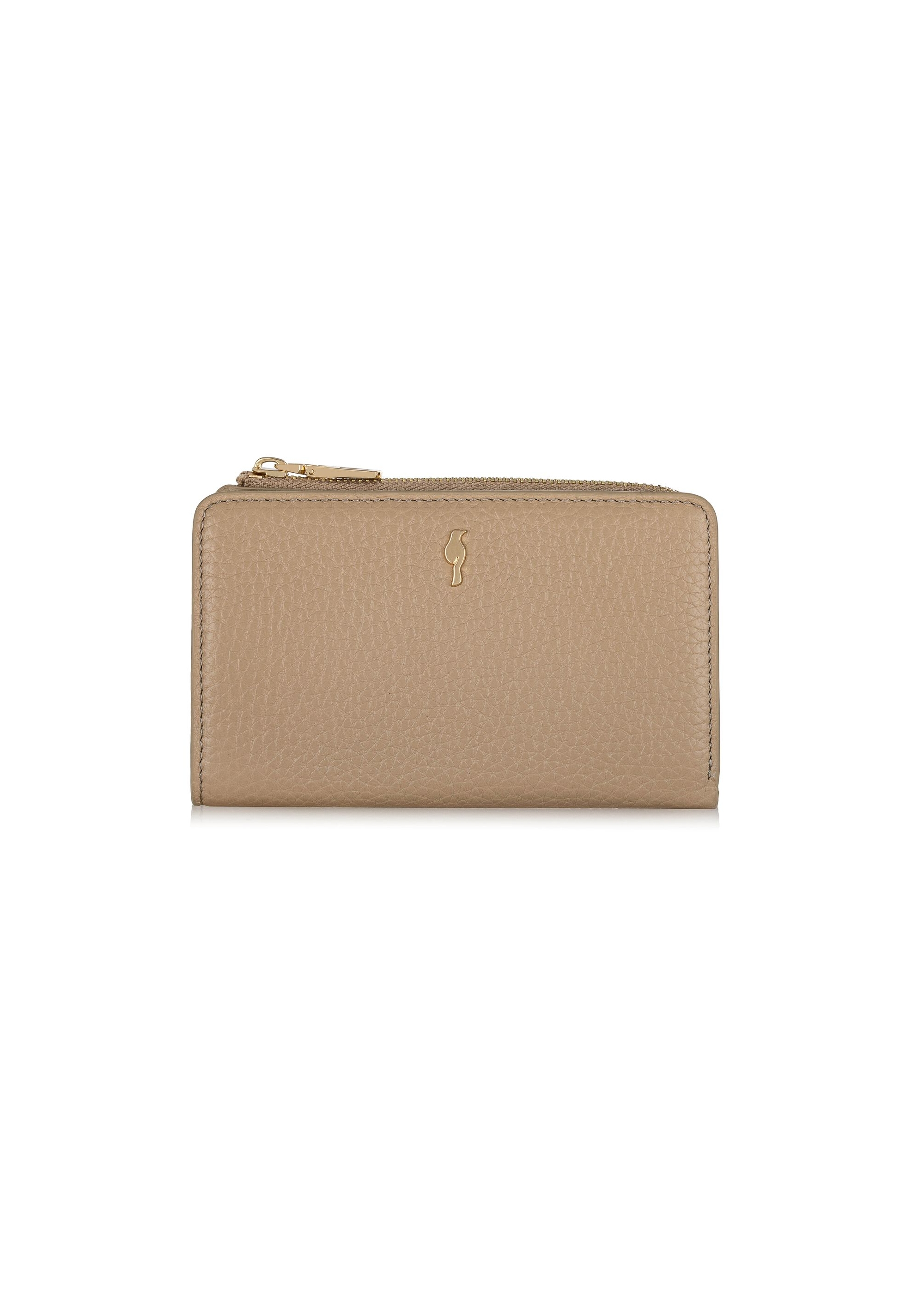 Women's beige leather wallet PORES-0904-80(W24)-01