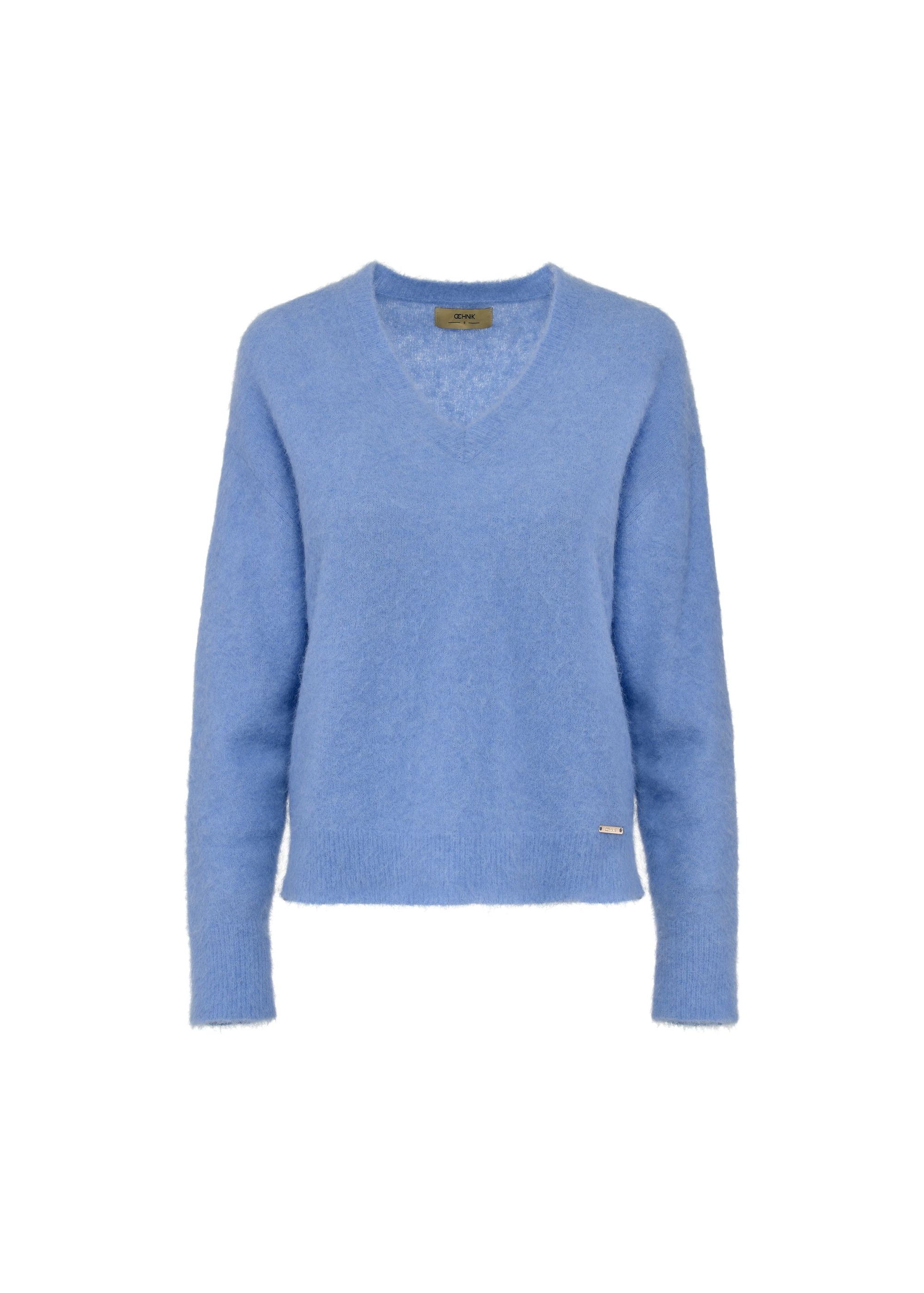 Blue woolen women's sweater SWEDT-0215-60(Z24)-05