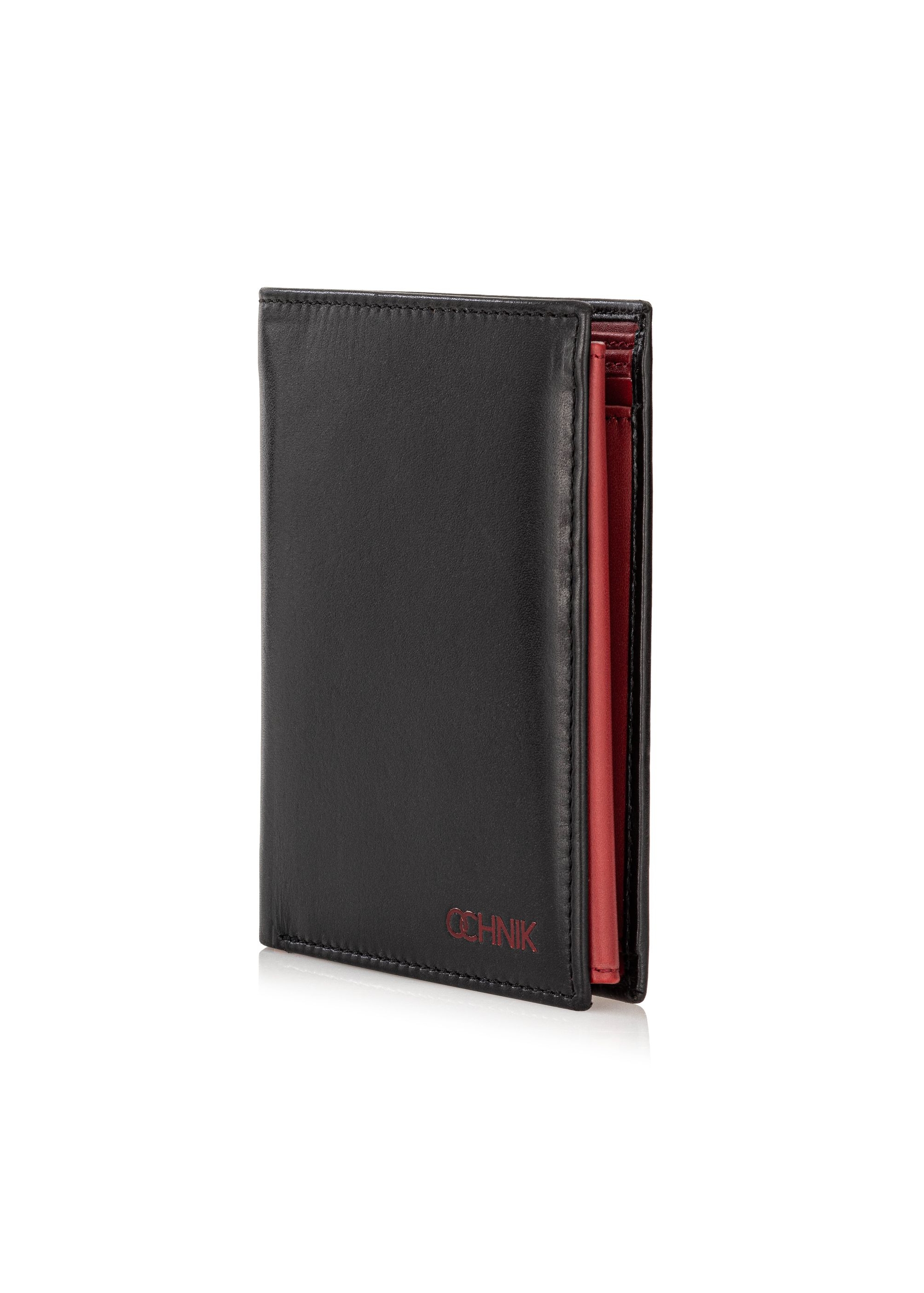 Black leather men's wallet PORMS-0627-98(Z24)-02