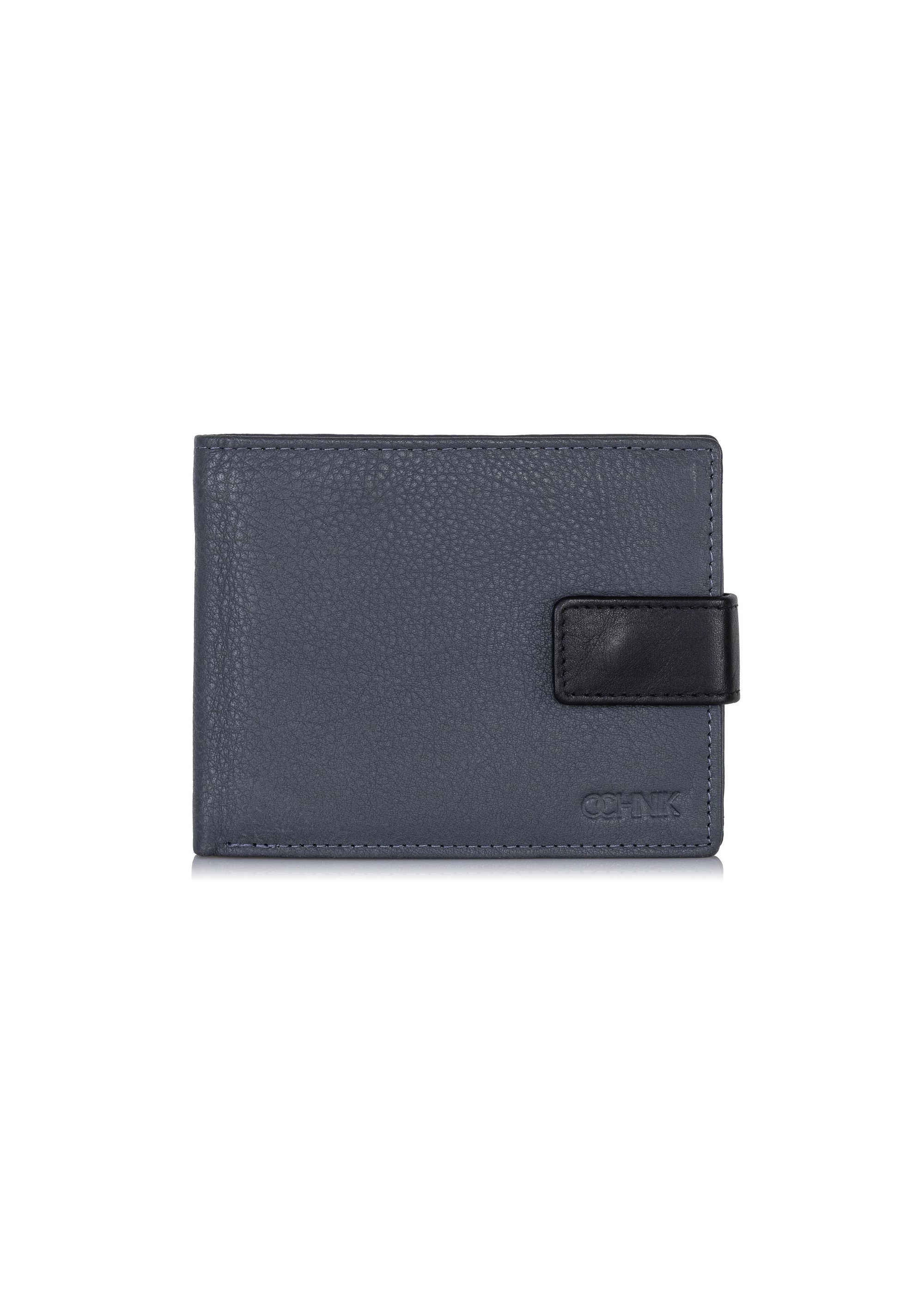 Small graphite leather men's wallet PORMS-0546-95(Z23)-01