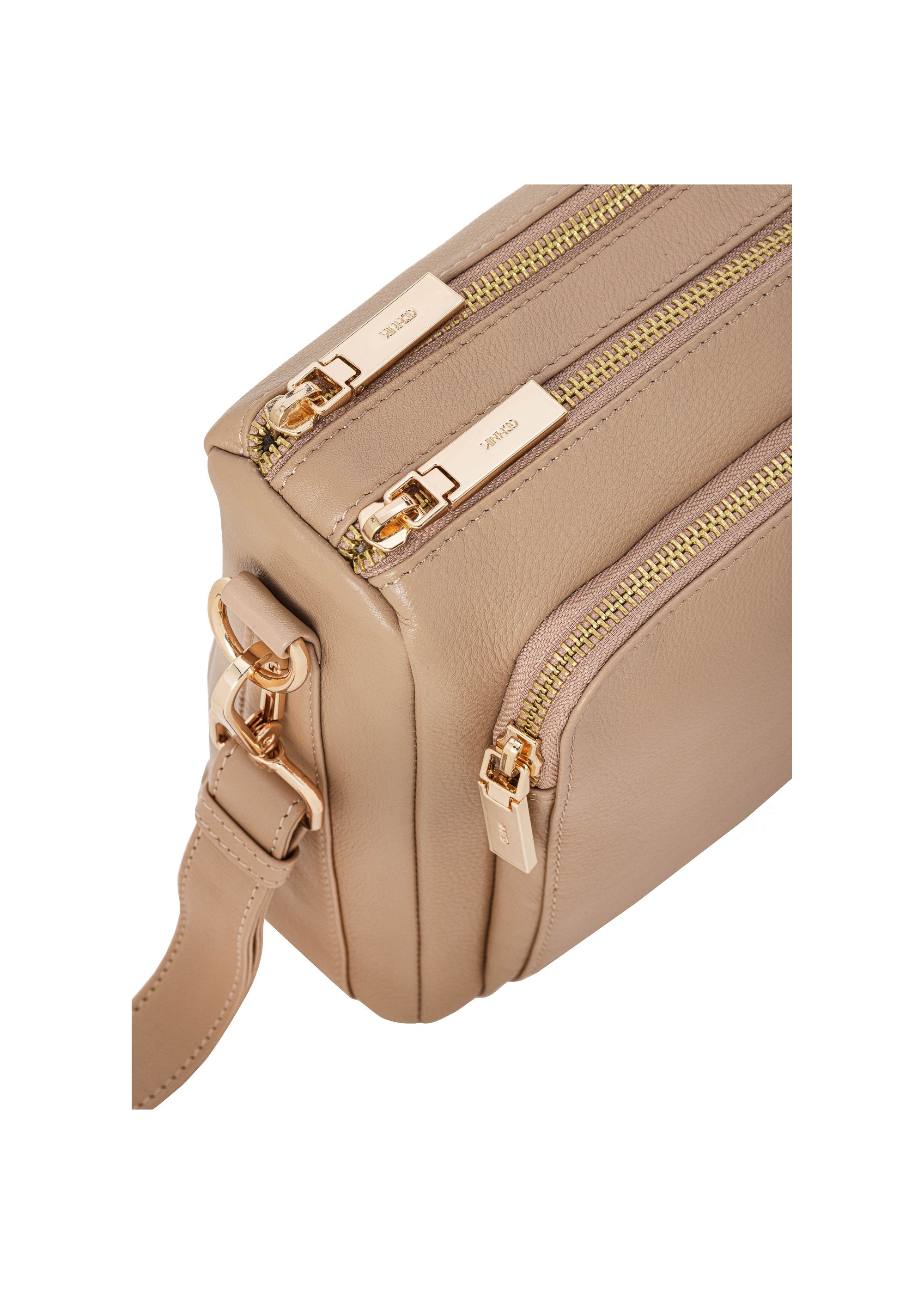 Beige leather women's handbag TORES-1081D-81(W25)-06