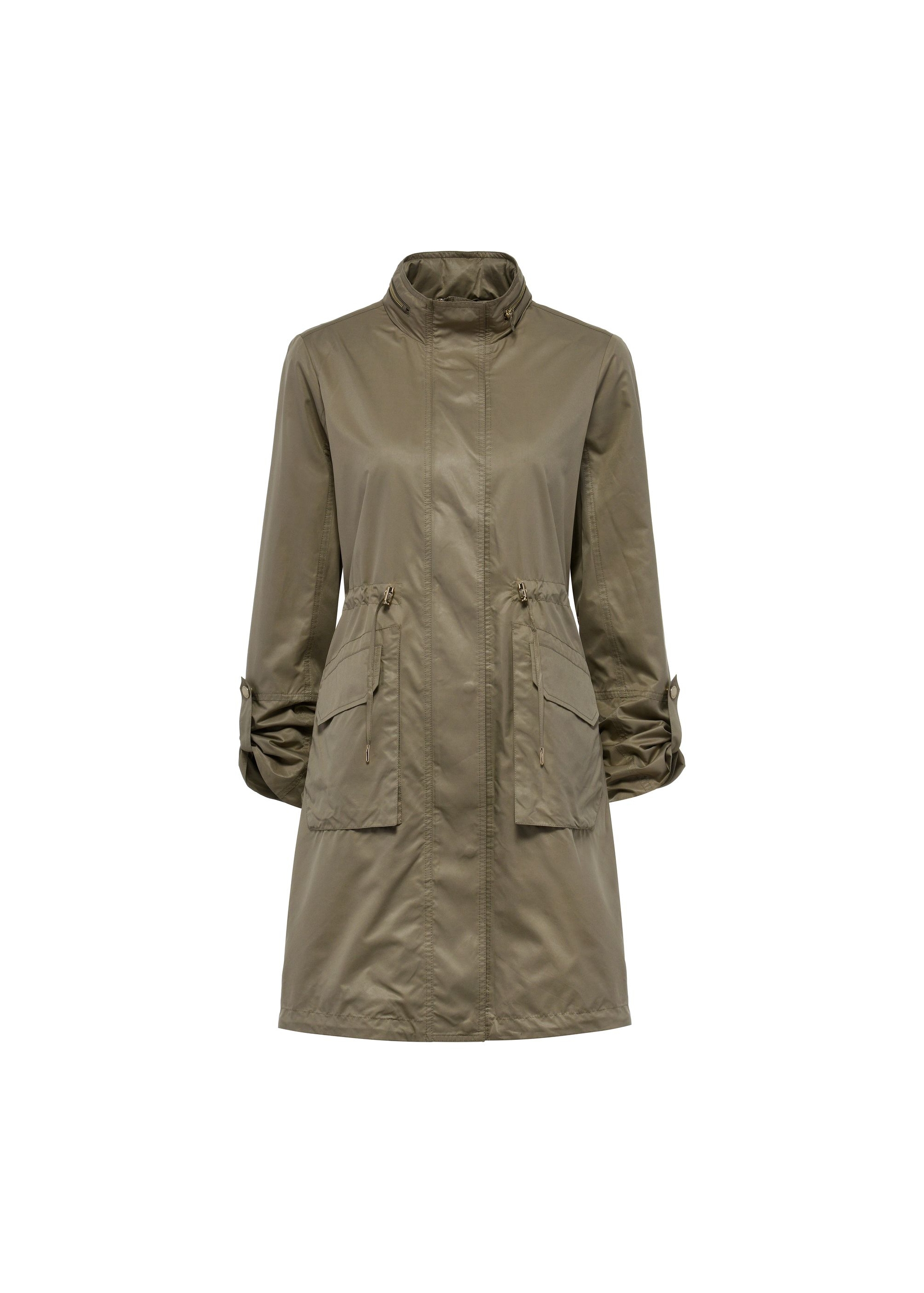 Olive green women's parka jacket KURDT-0559-57(W25)-07