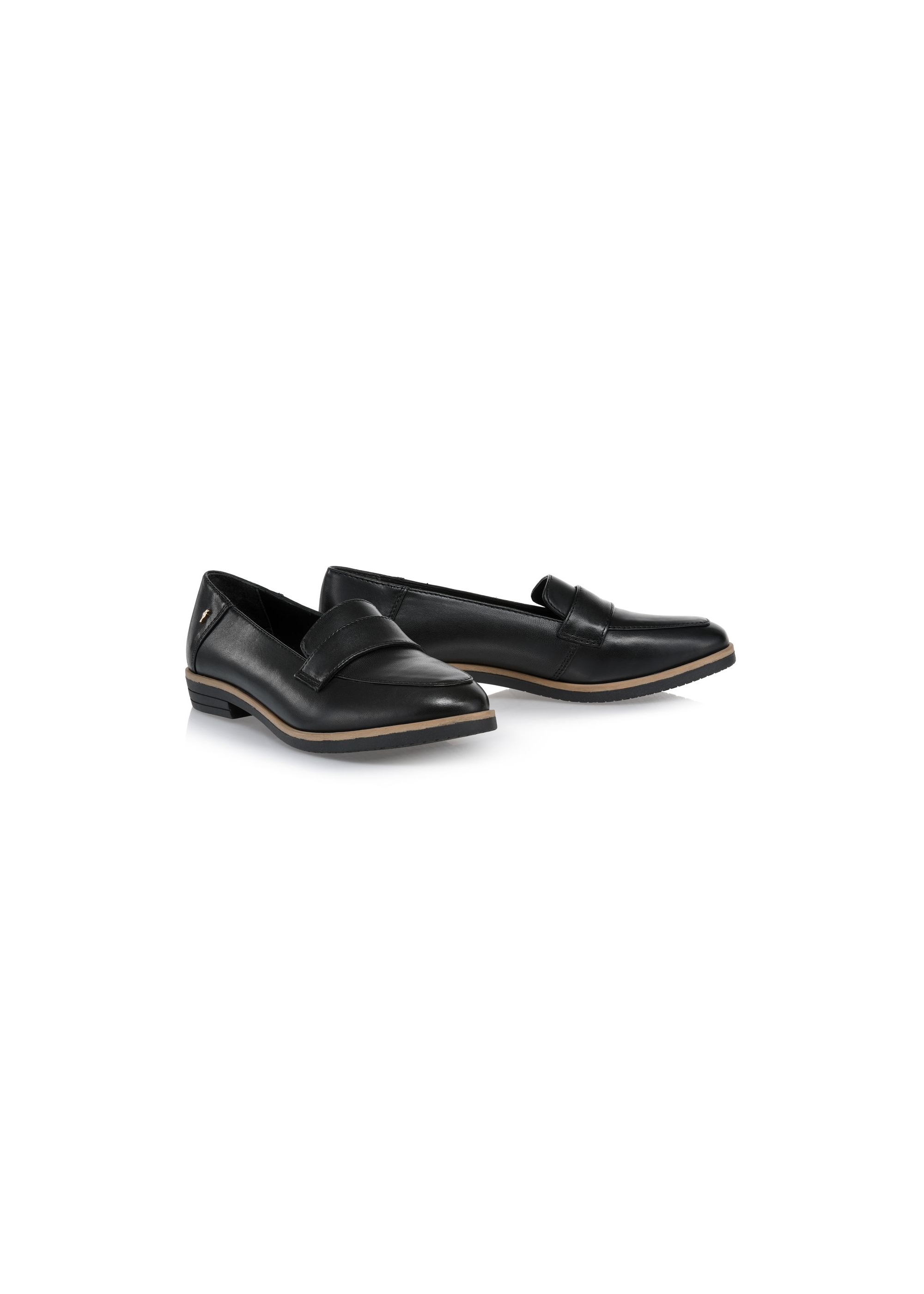 Women's black leather moccasins BUTYD-1067-99(W24)-02