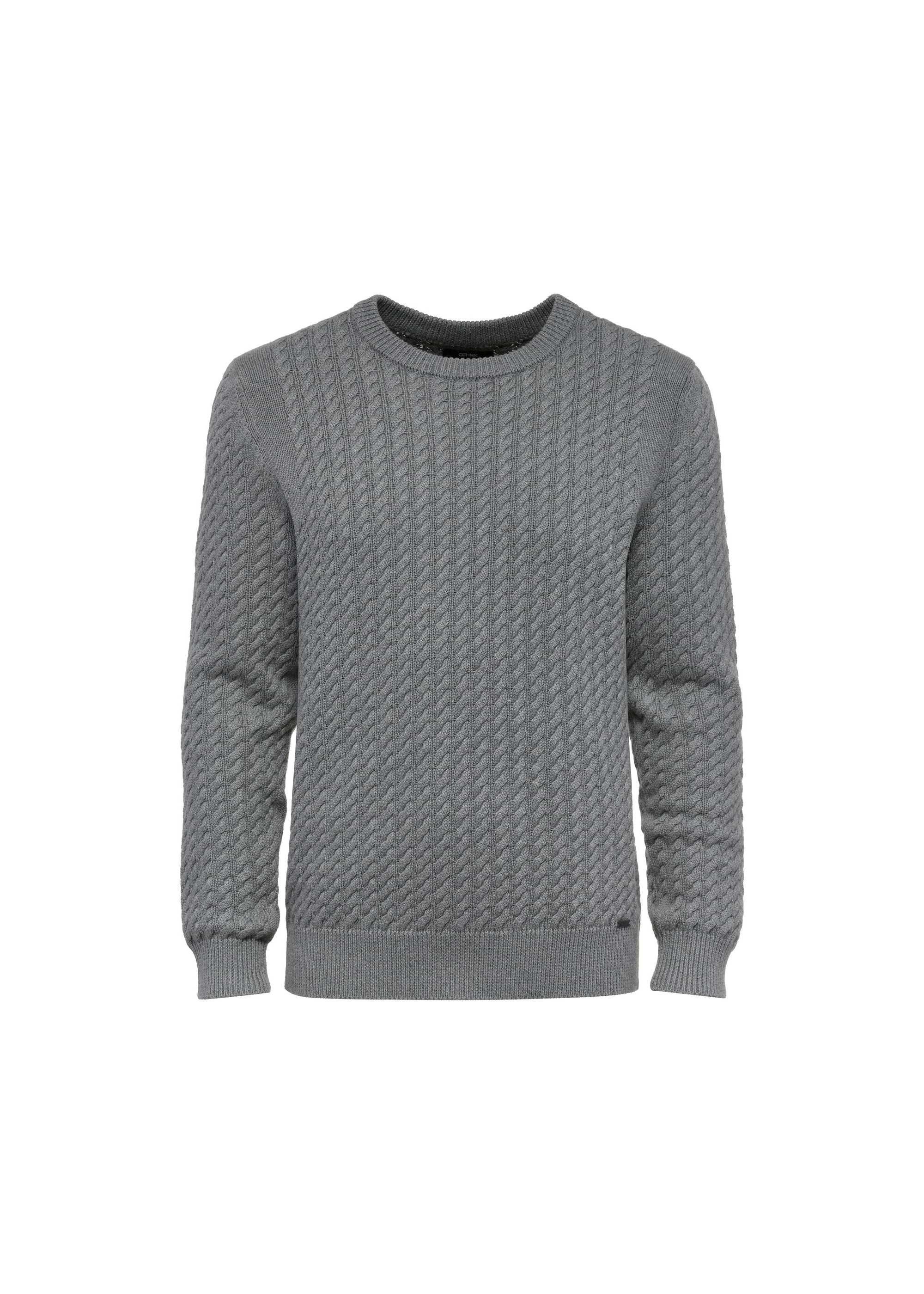 Gray men's sweater SWEMT-0154-91(Z24)-04