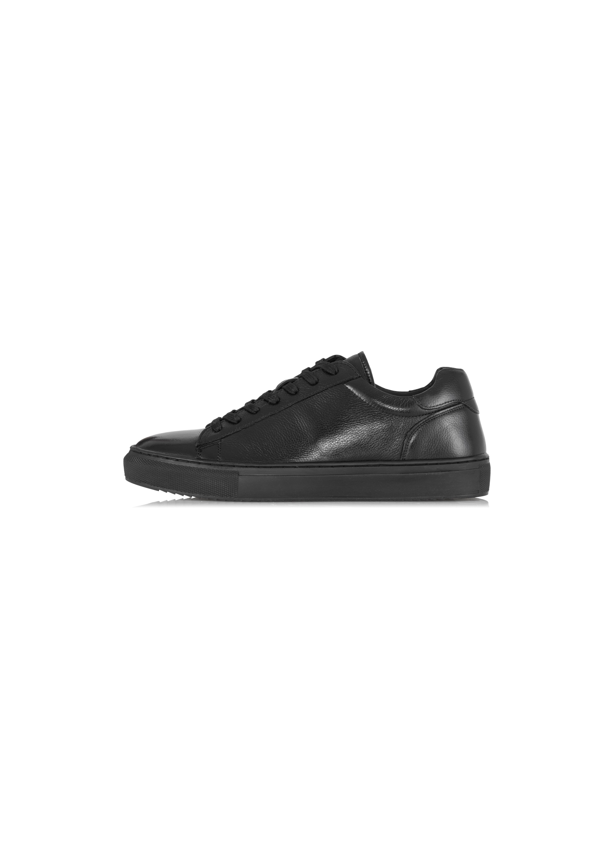 Men's leather black sneakers BUTYM-0444-99(Z24)