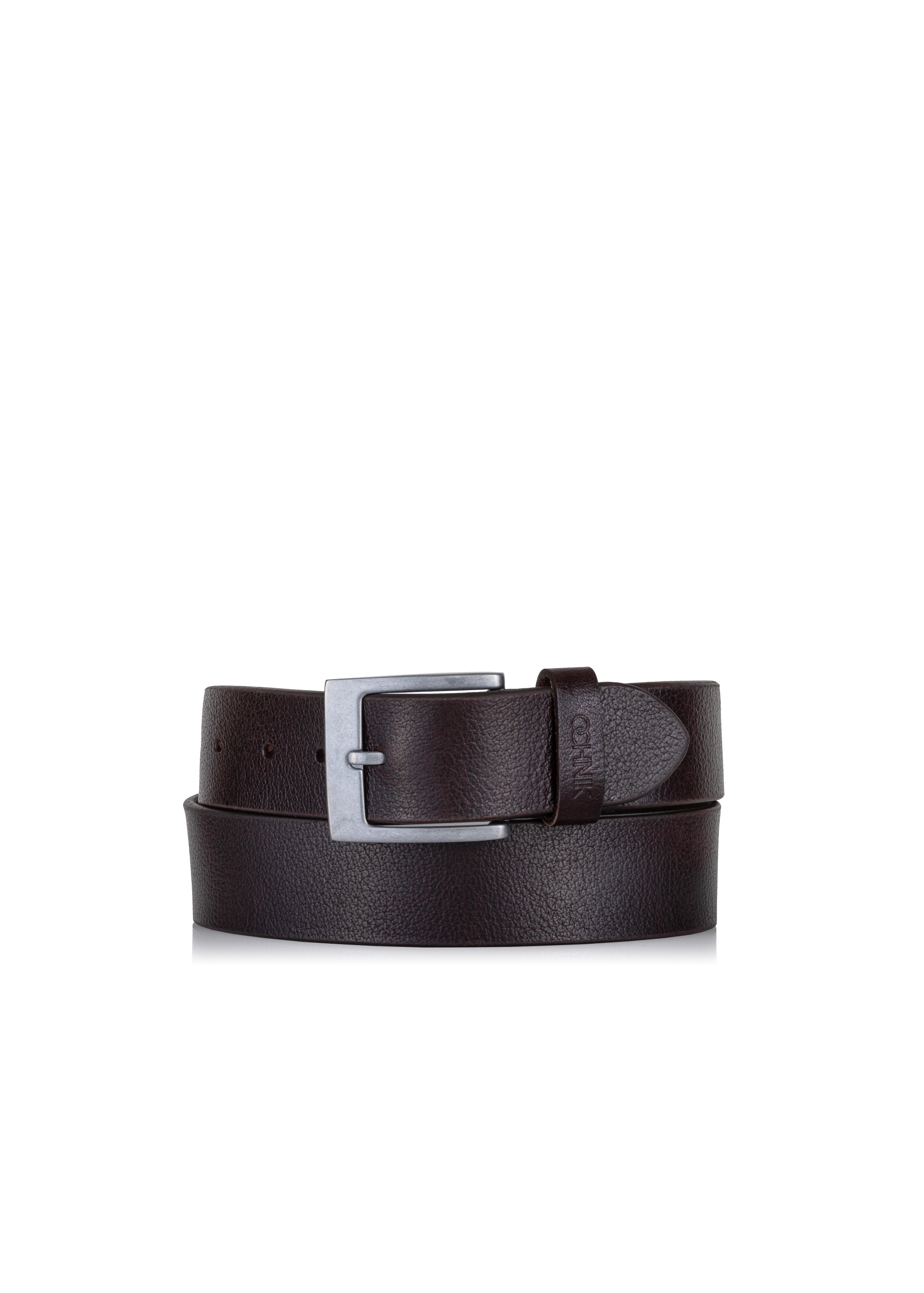 Men's brown leather belt PASMS-0245-89(Z23)-01