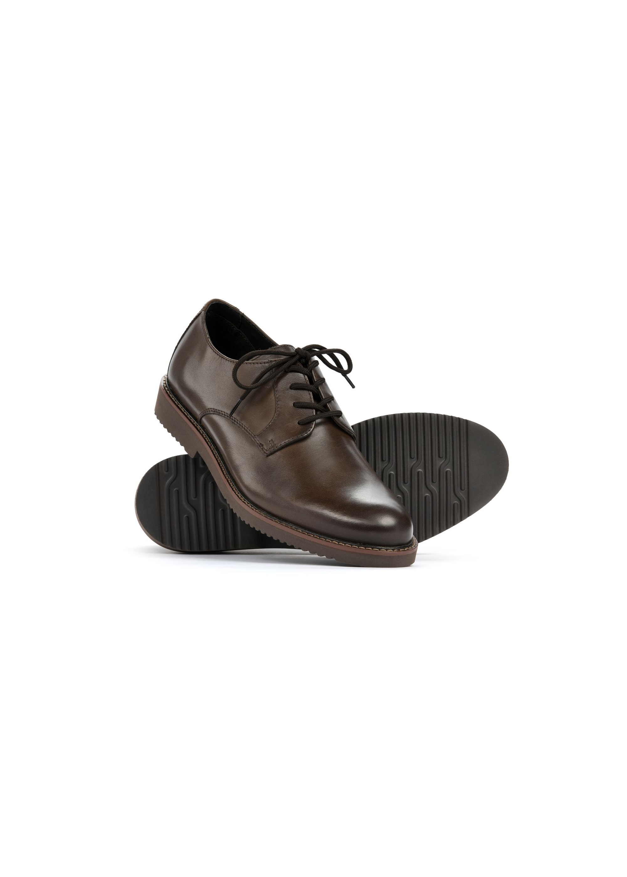 Dark brown leather men's shoes BUTYM-0501-90(W25)-03