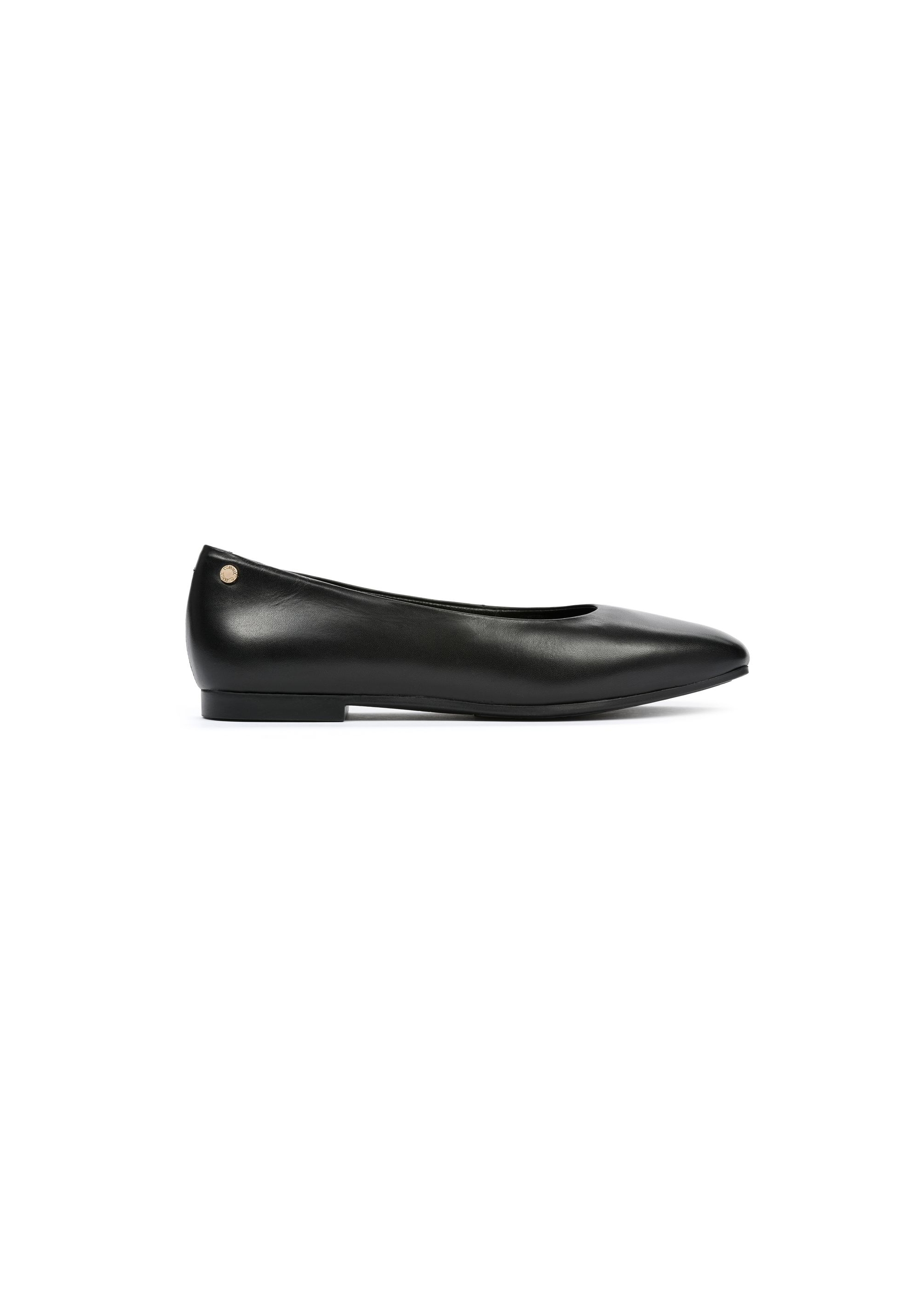 Black leather women's ballet flats BUTYD-1144-99(W25)-01