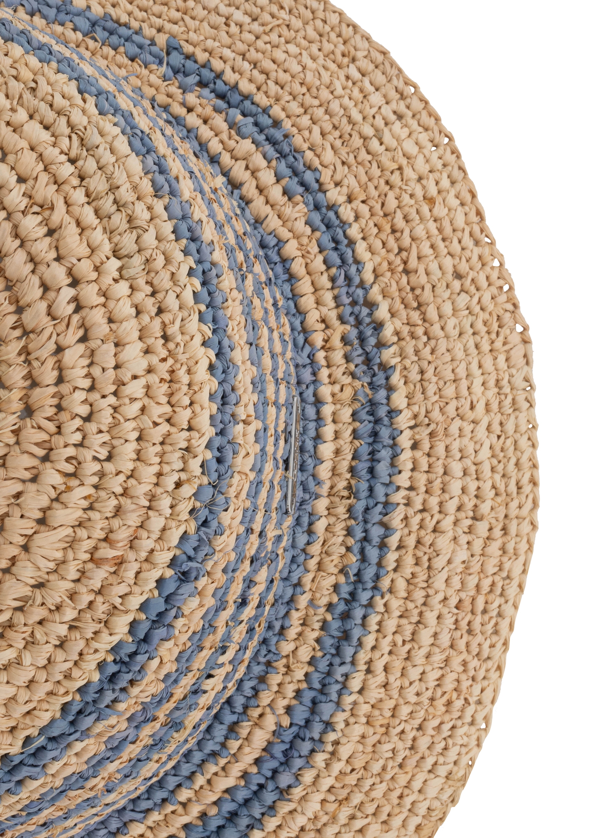 Women's straw hat with blue stripes KAPDT-0036-25(W24)-02