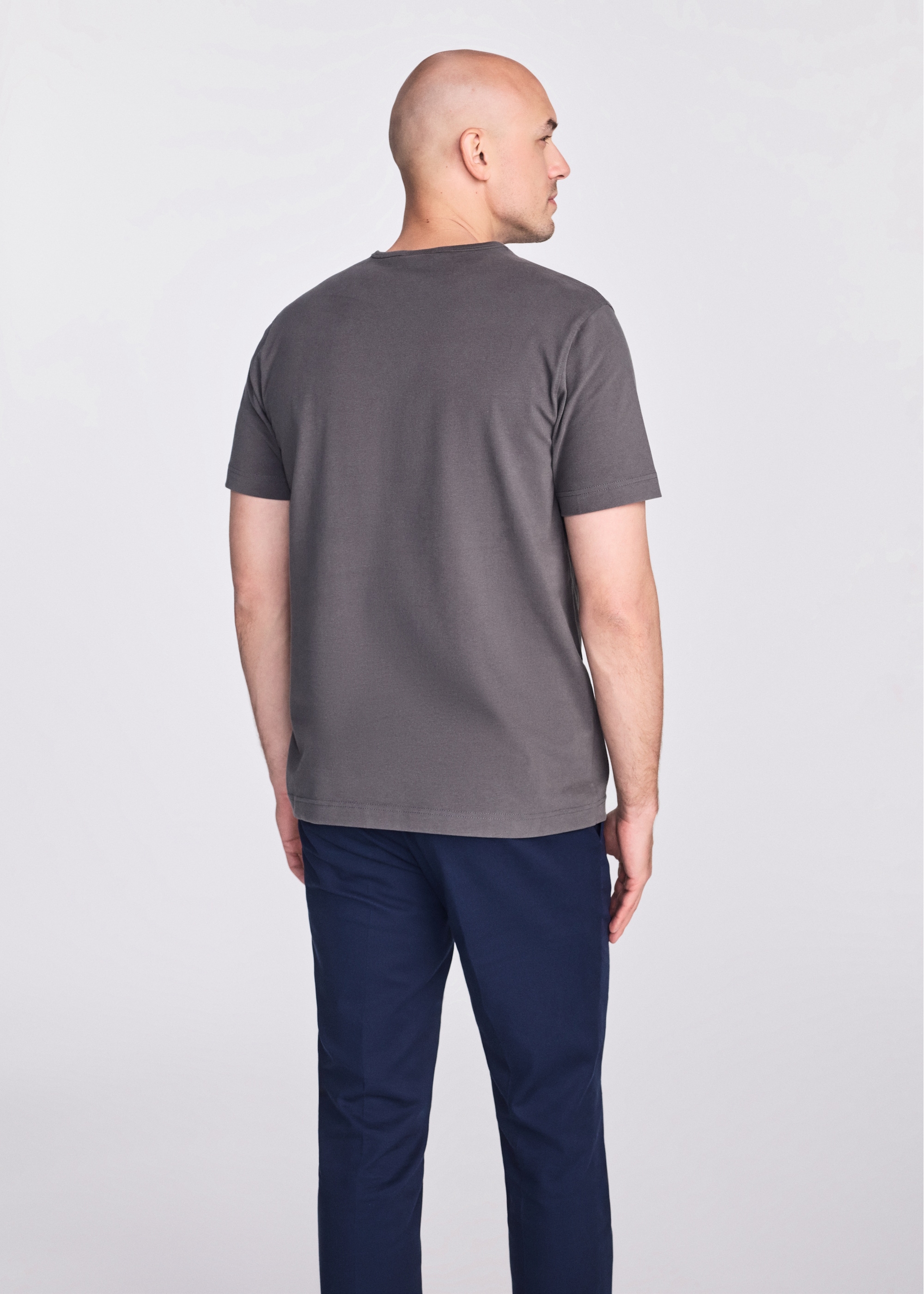 Graphite cotton men's t-shirt TSHMT-0124-91(W25)-03