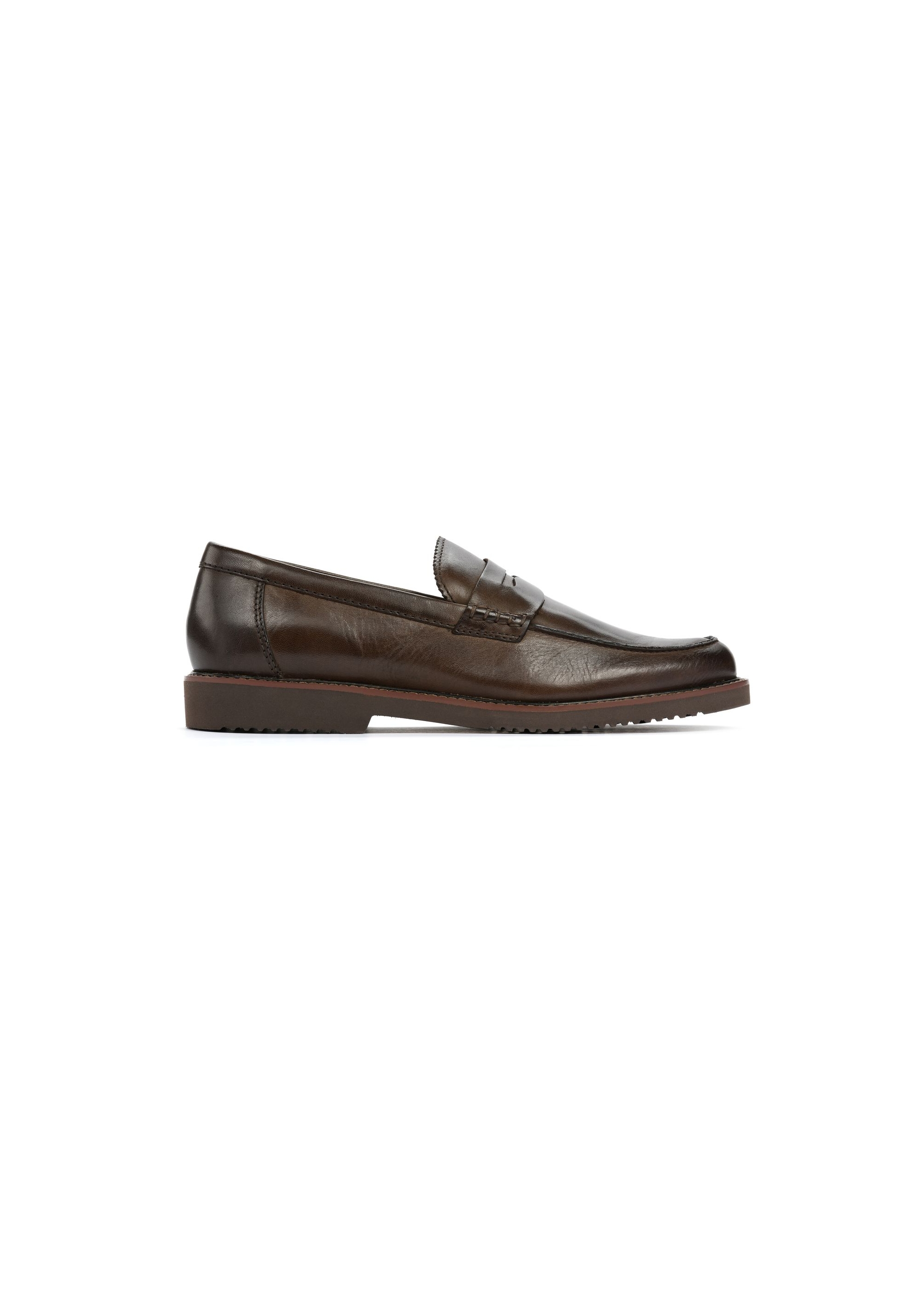 Dark brown leather men's loafers BUTYM-0502-90(W25)-01