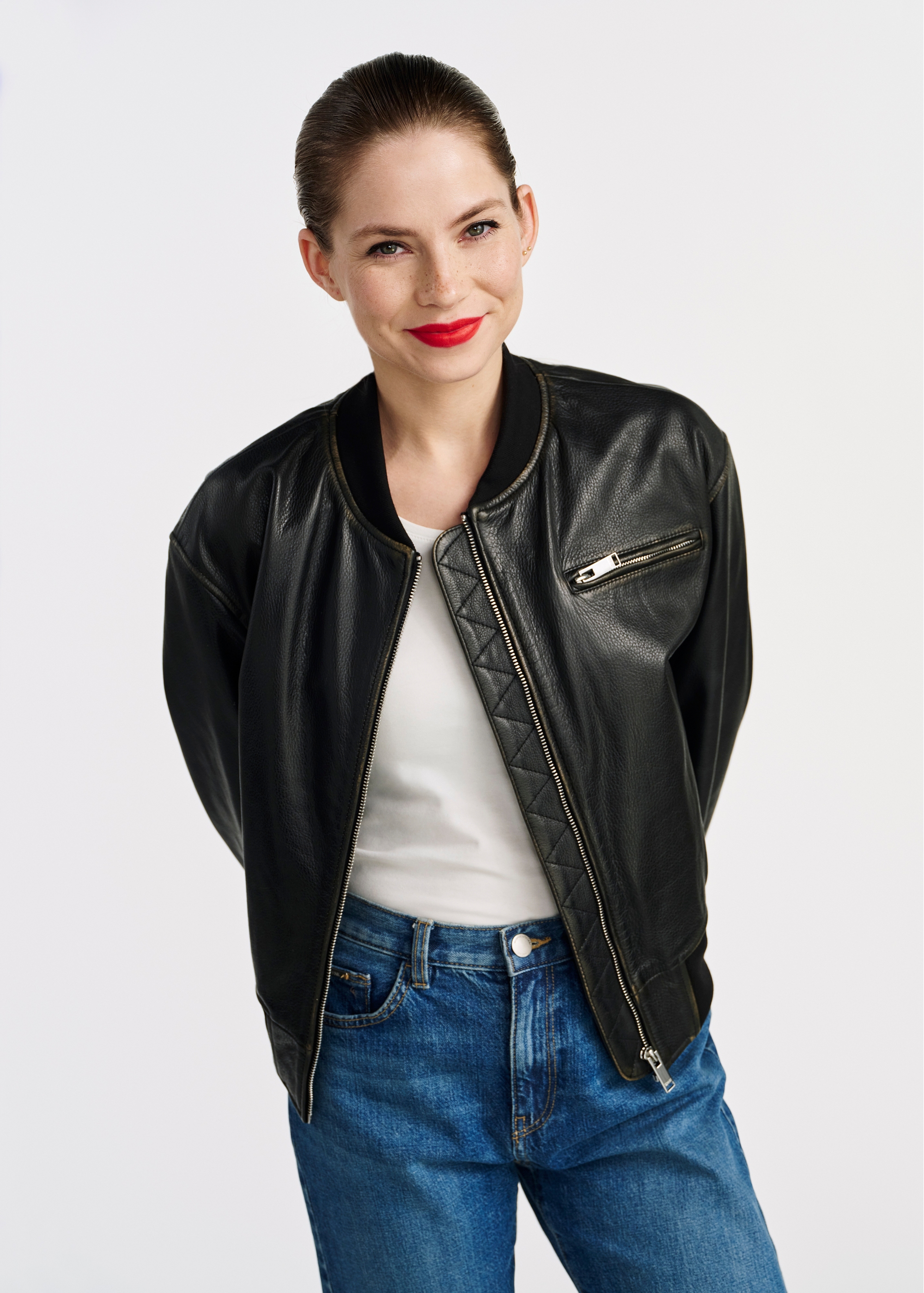 Women's leather bomber jacket KURDS-0537-2803(W25)-03