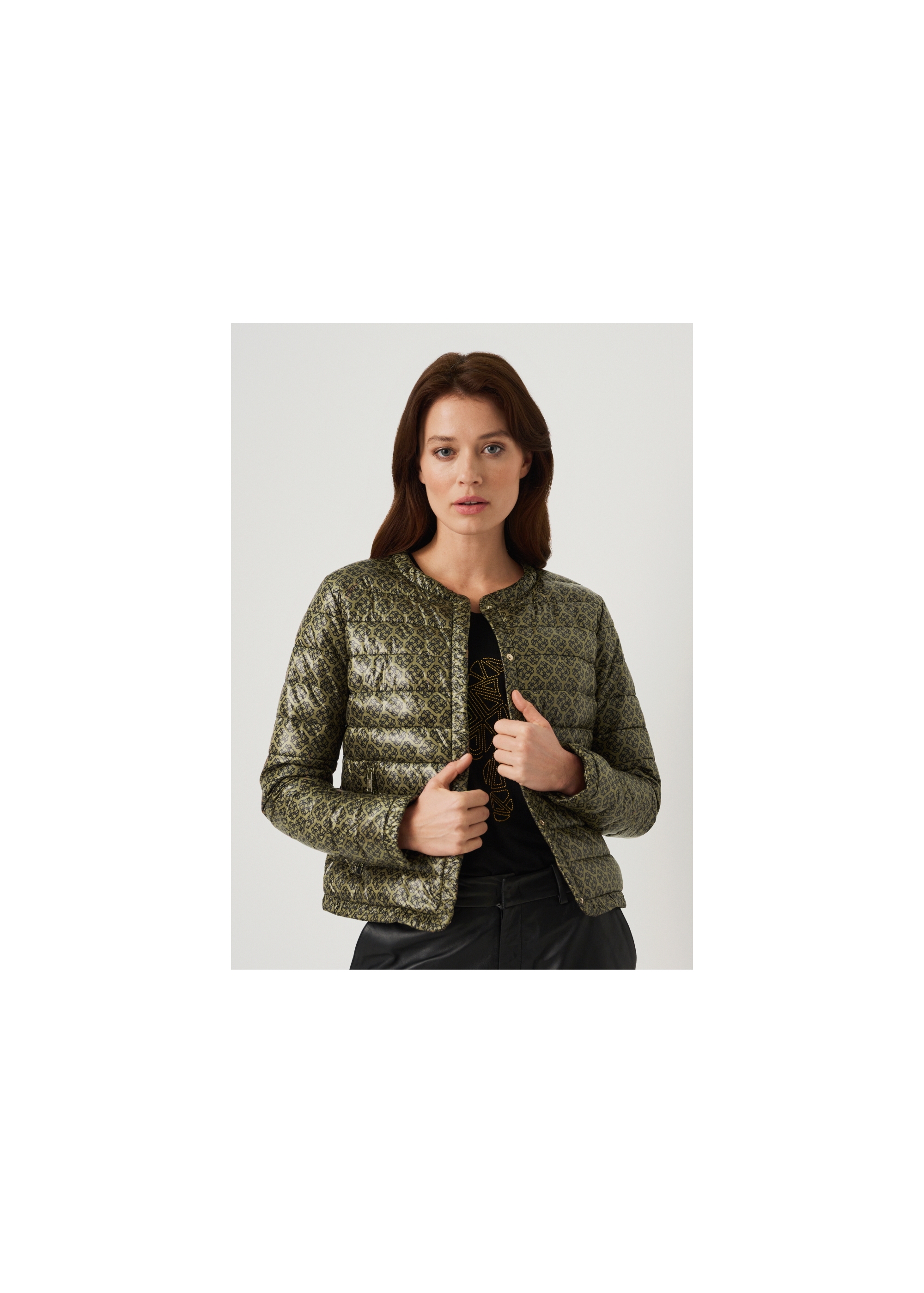 Women's quilted jacket with logo KURDT-0346-57(W22)-01