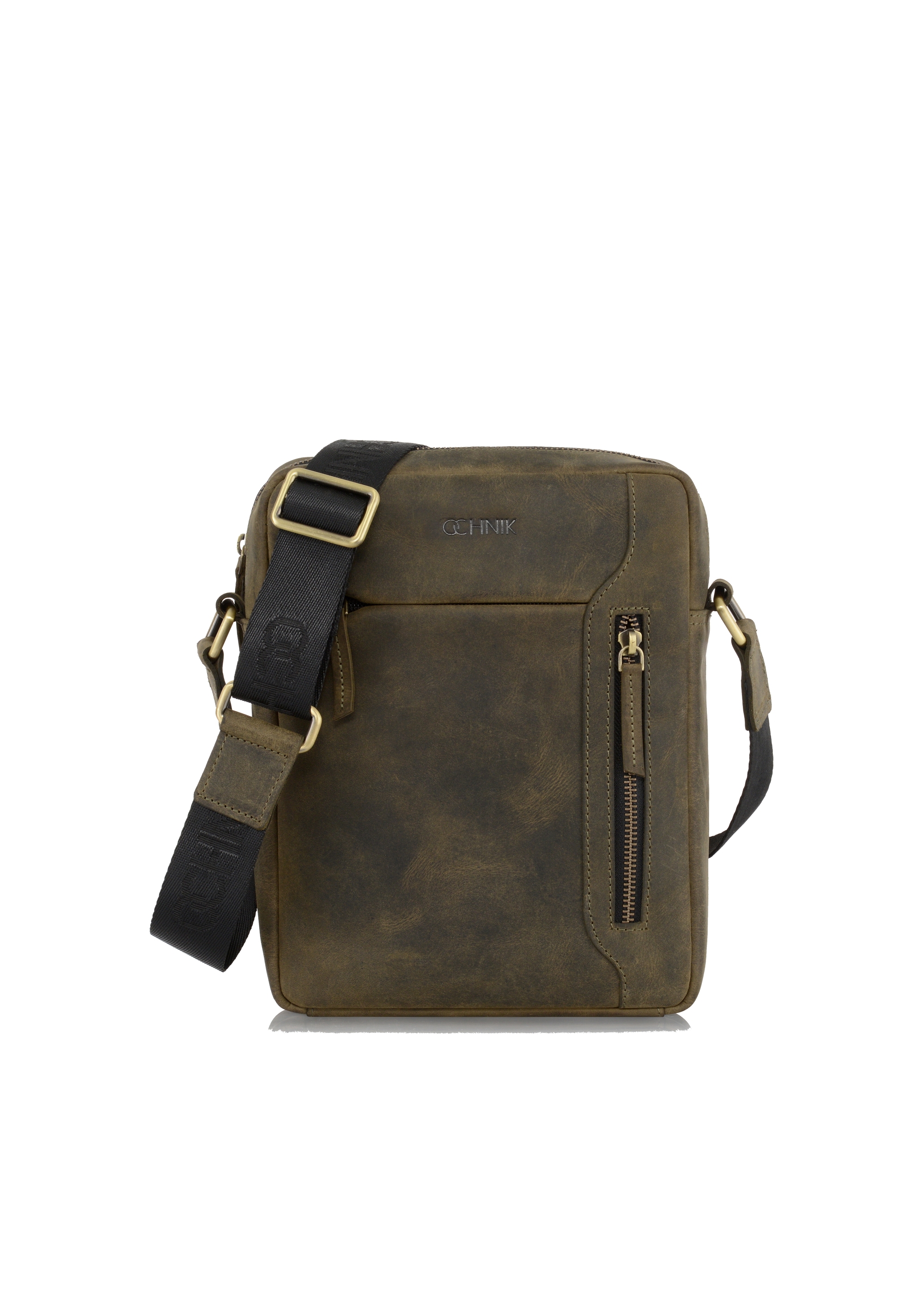 Men's khaki leather bag TORMS-0301-51(W23)-01