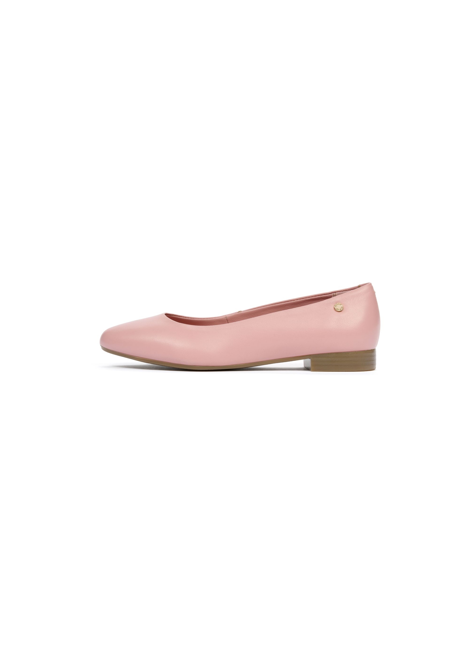 Pink leather women's ballerinas BUTYD-1049A-31(W25)-06