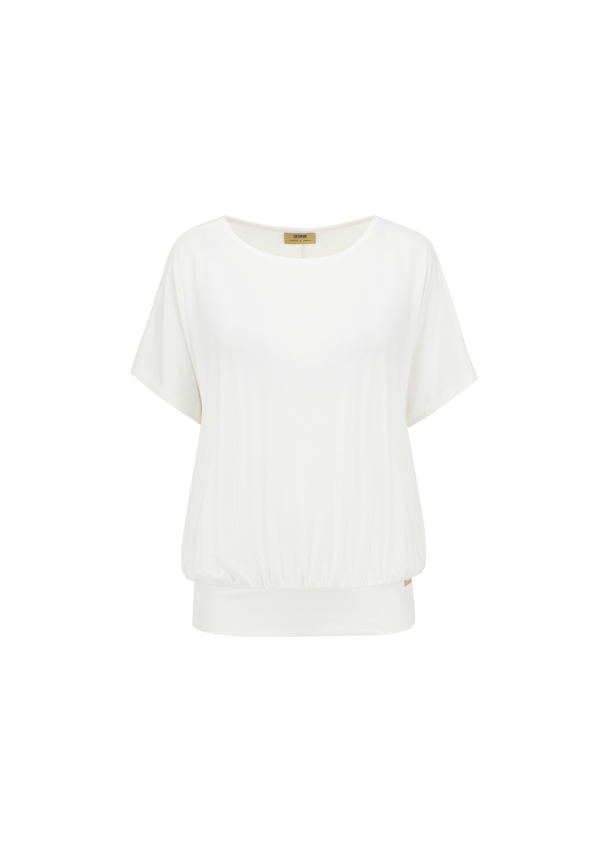 Cream welt blouse for women BLUDT-0170-12(W24)-03