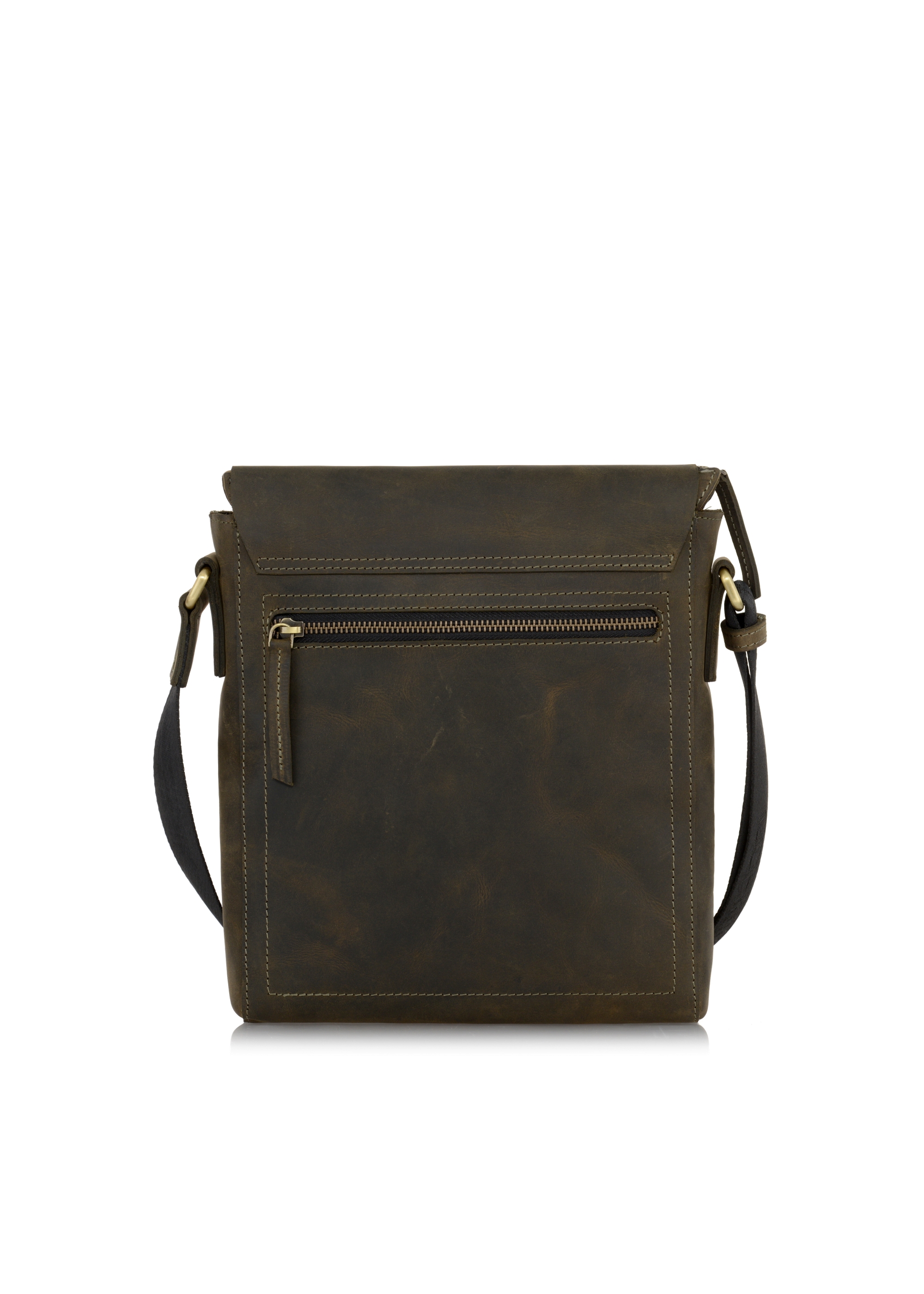 Men's leather bag with flap, khaki color TORMS-0323-51(W23)-04