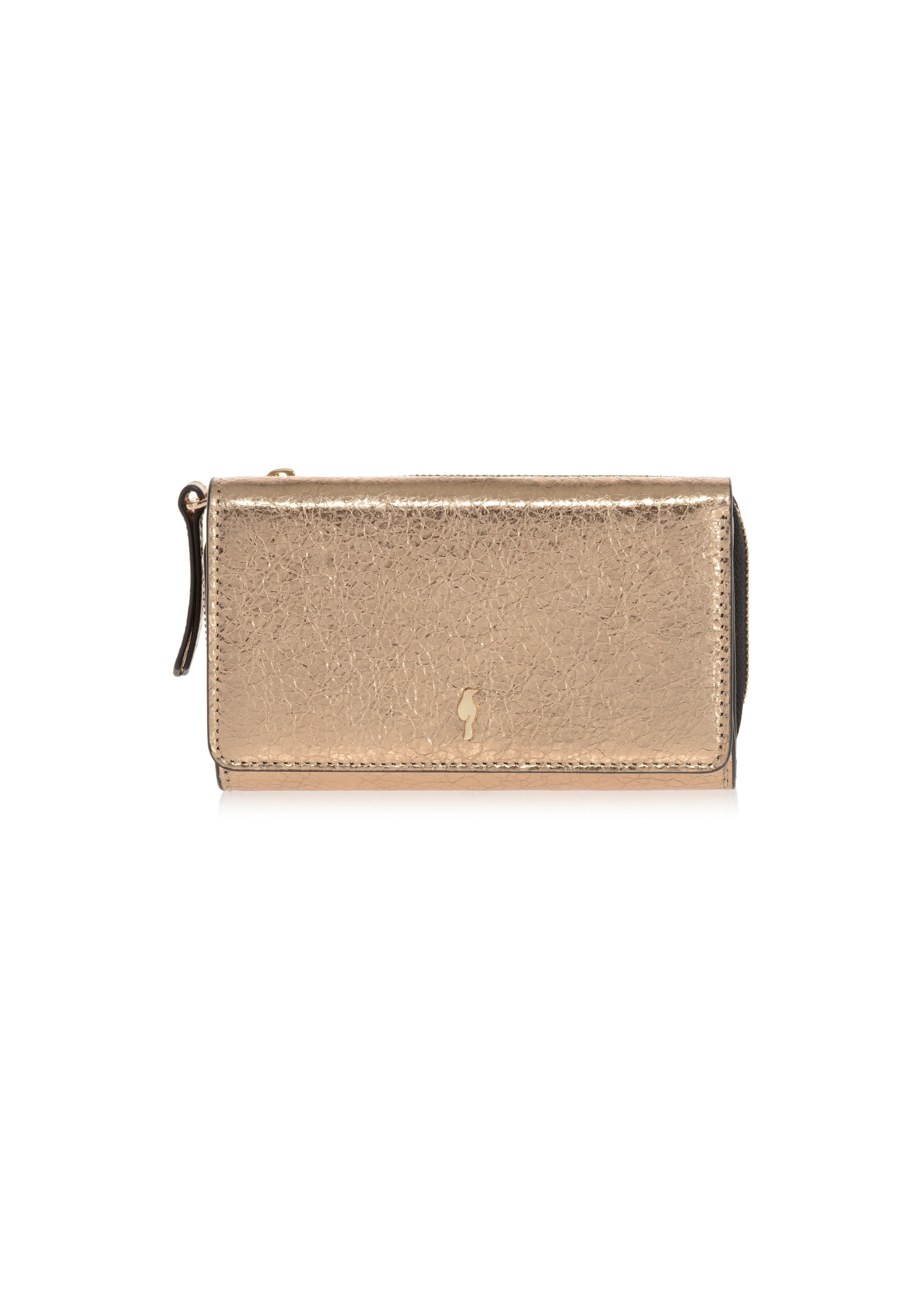 Gold leather women's wallet PORES-0876-28(Z23)-01