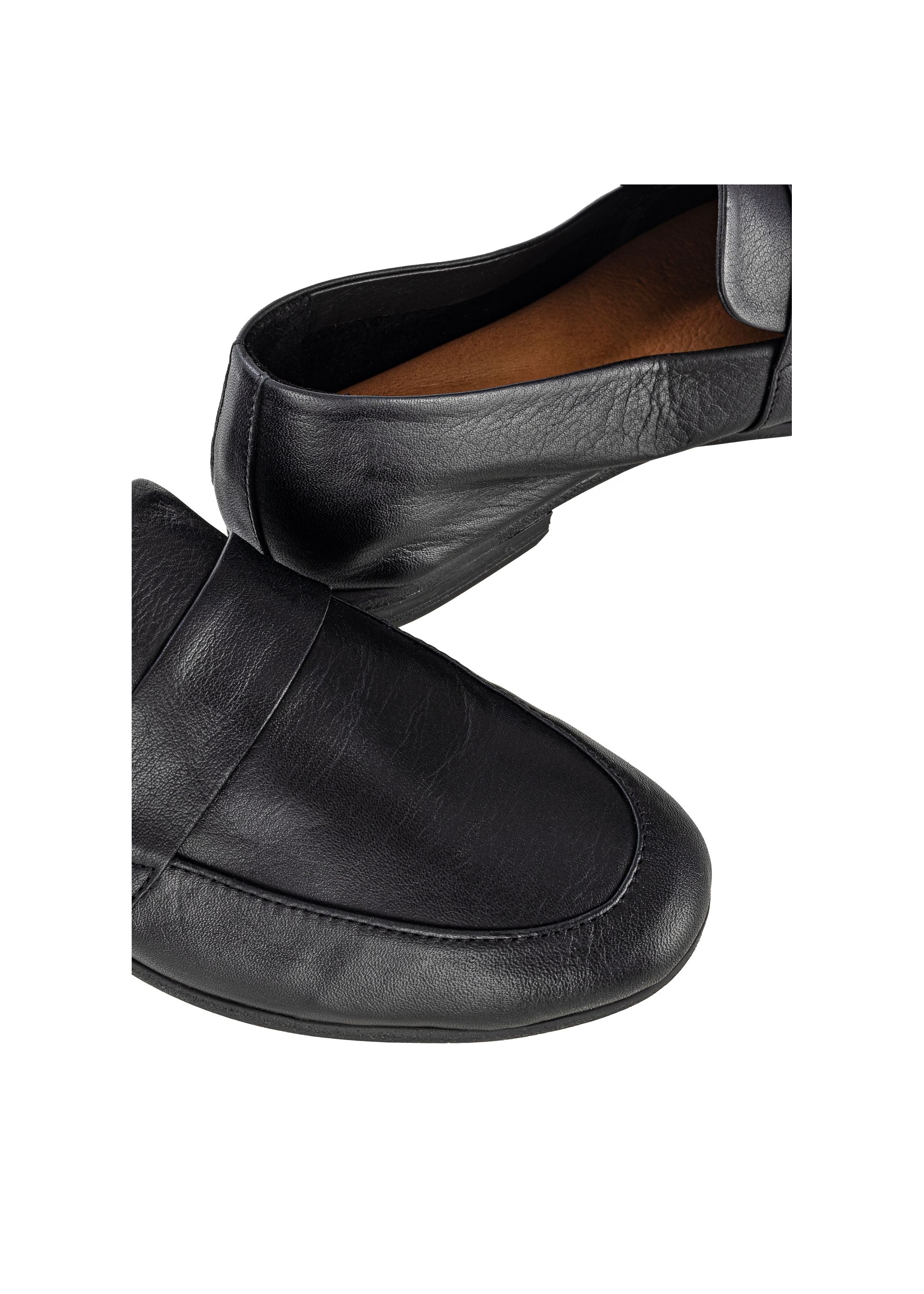 Women's black leather moccasins BUTYD-1074-99(W24)-06